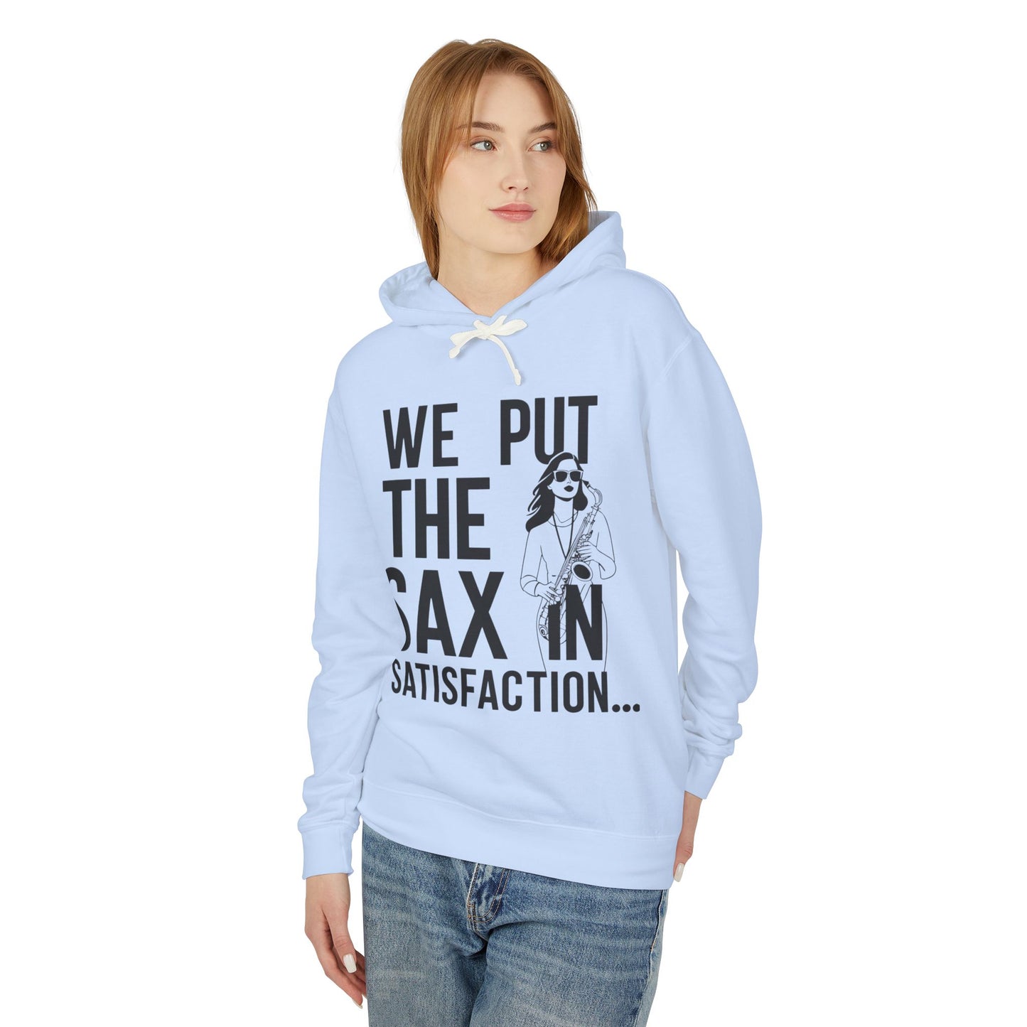 "Sax In Satisfaction" Unisex Lightweight Hooded Sweatshirt