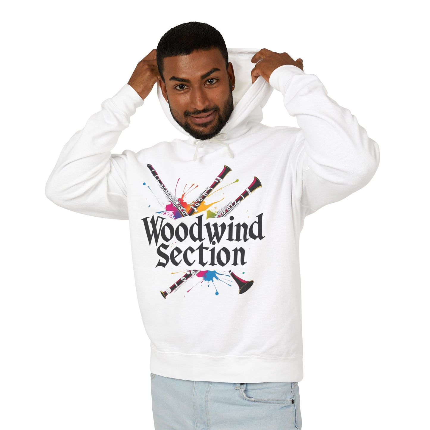 "Woodwind Section" Hooded Unisex Lightweight Sweatshirt