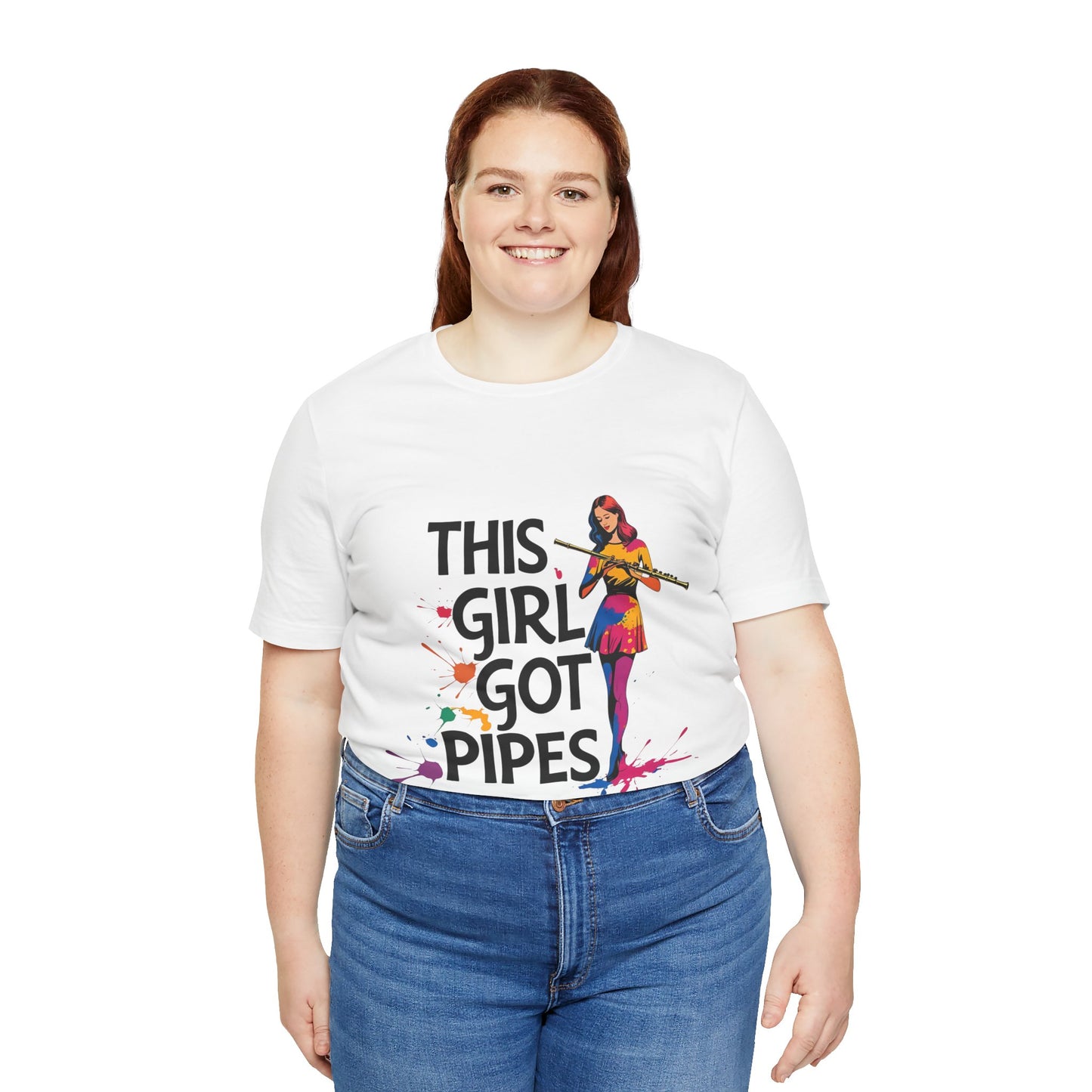 "This Girl Got Pipes" Flute Girl Unisex Tee