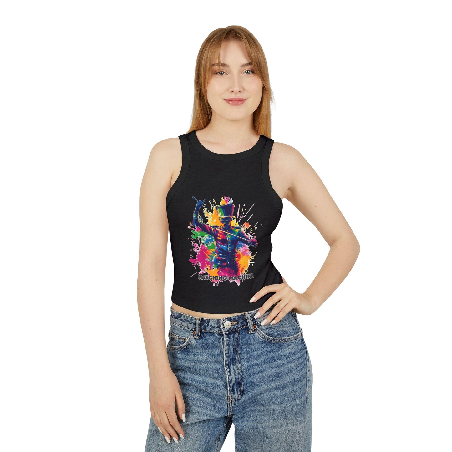 "Marching Machine" Women's Micro Rib Racer Tank Top