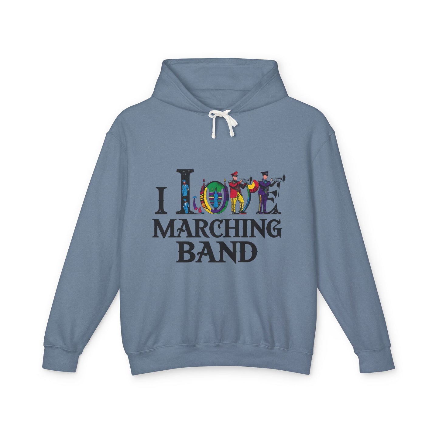 "I Love Marching Band" Unisex Lightweight Hoodie