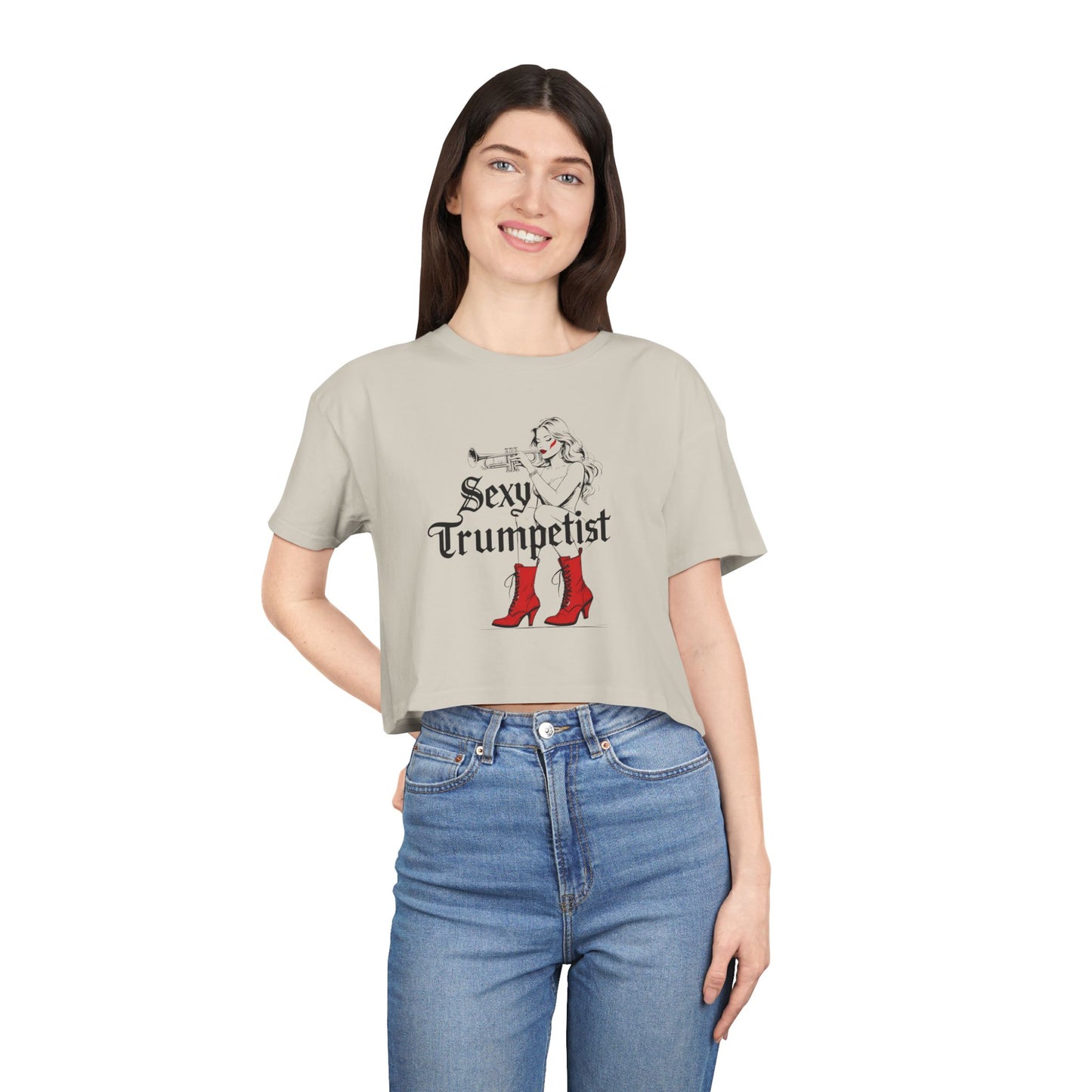 "Sexy Trumpetist" Women's Crop Tee