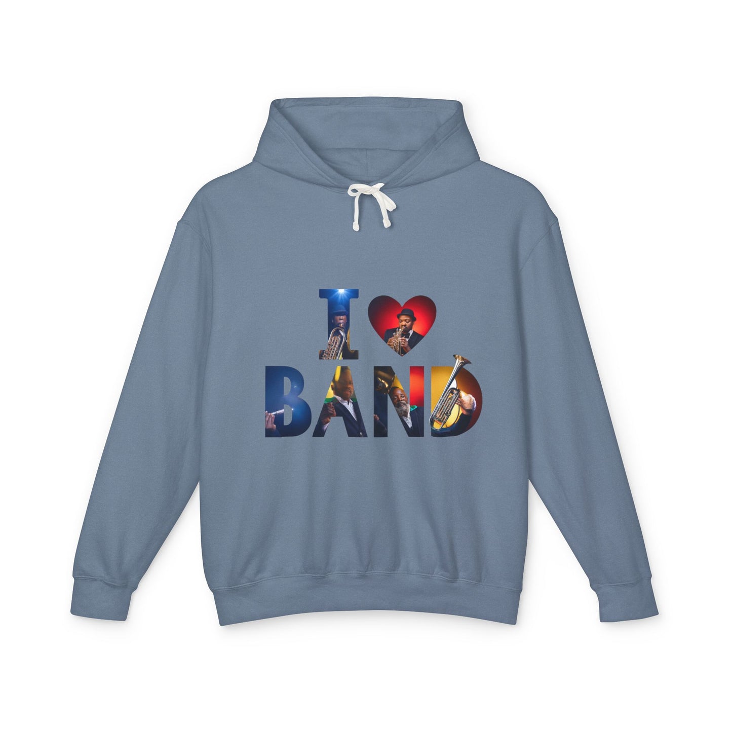 I Love Band Unisex Lightweight Hooded Sweatshirt