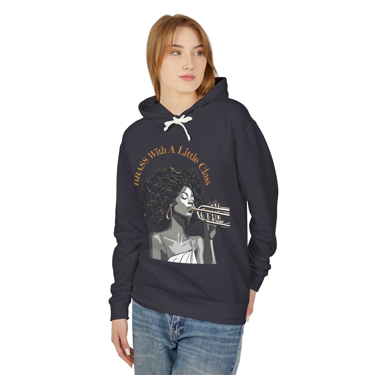 "Brass With Class" Unisex Lightweight Hooded Sweatshirt