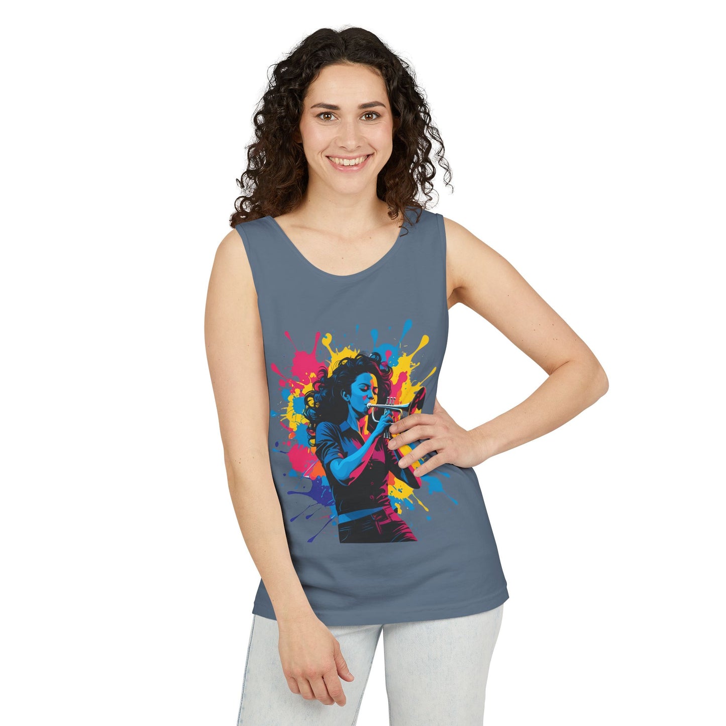 Vibrant Trumpet Musician Tank Top