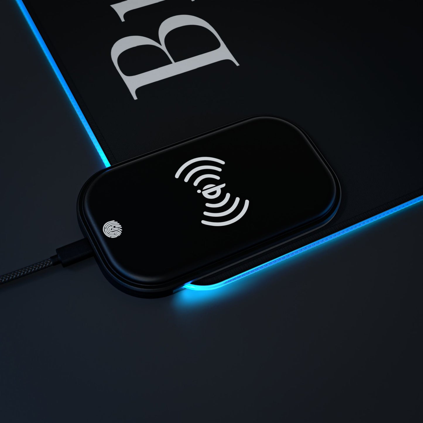 "Brassy" LED Gaming Mouse Pad, Wireless Charging