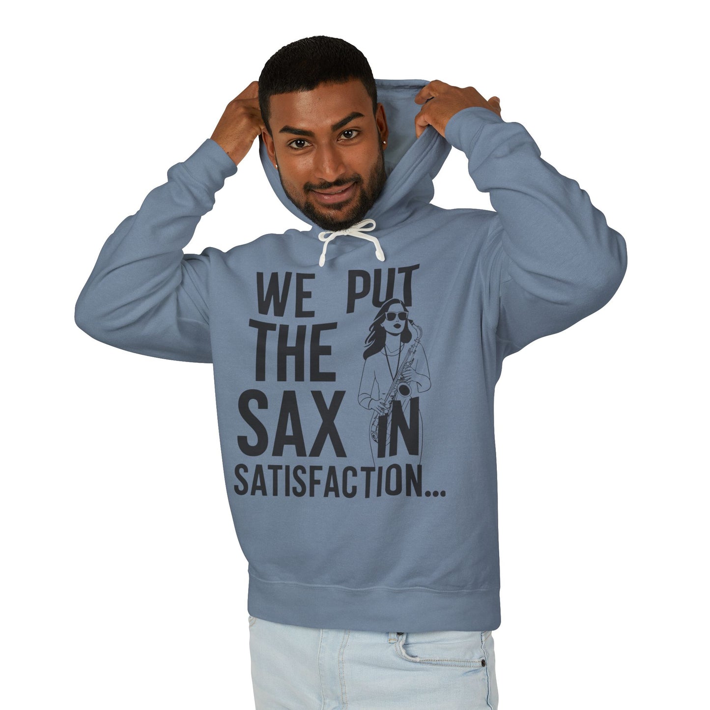 "Sax In Satisfaction" Unisex Lightweight Hooded Sweatshirt