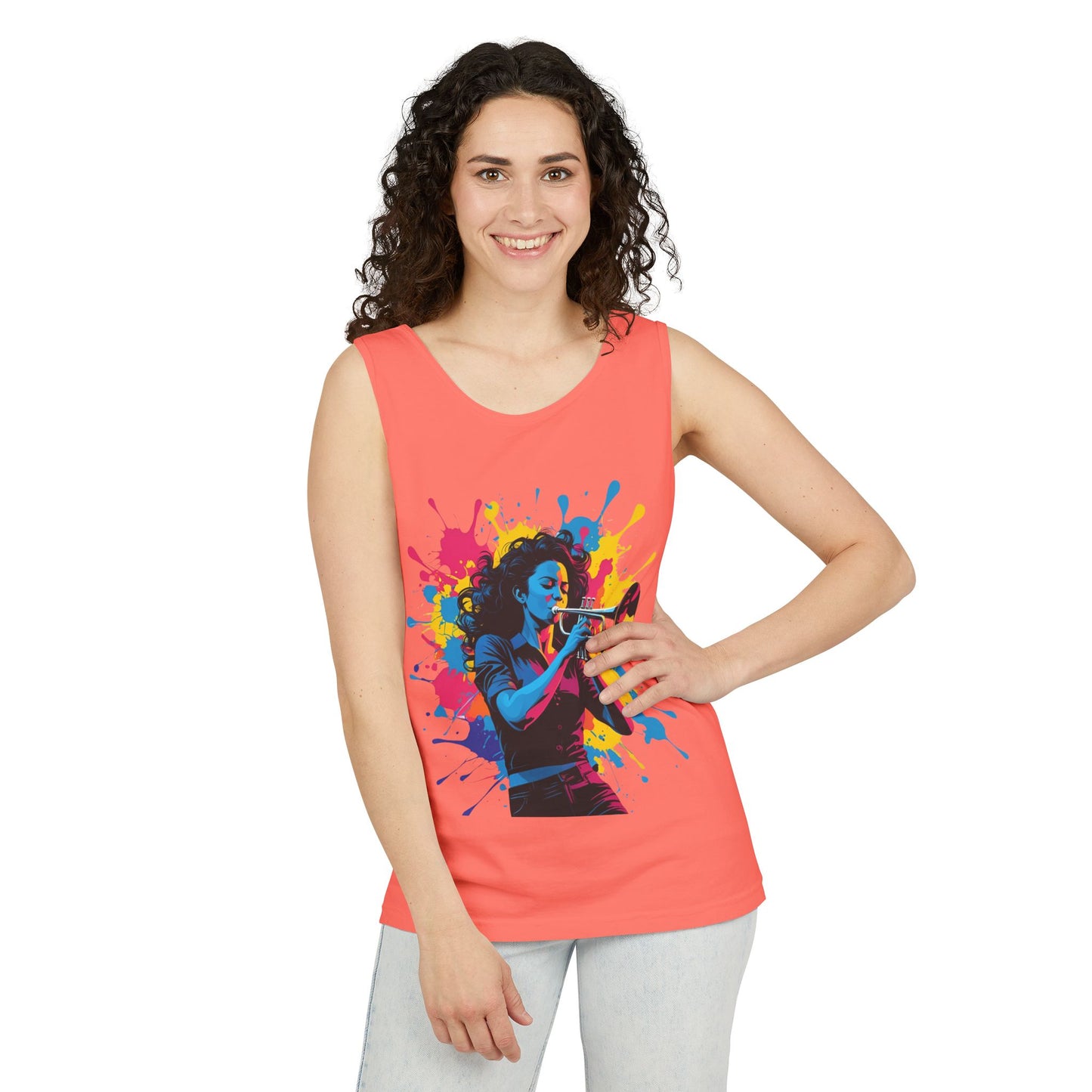 Vibrant Trumpet Musician Tank Top