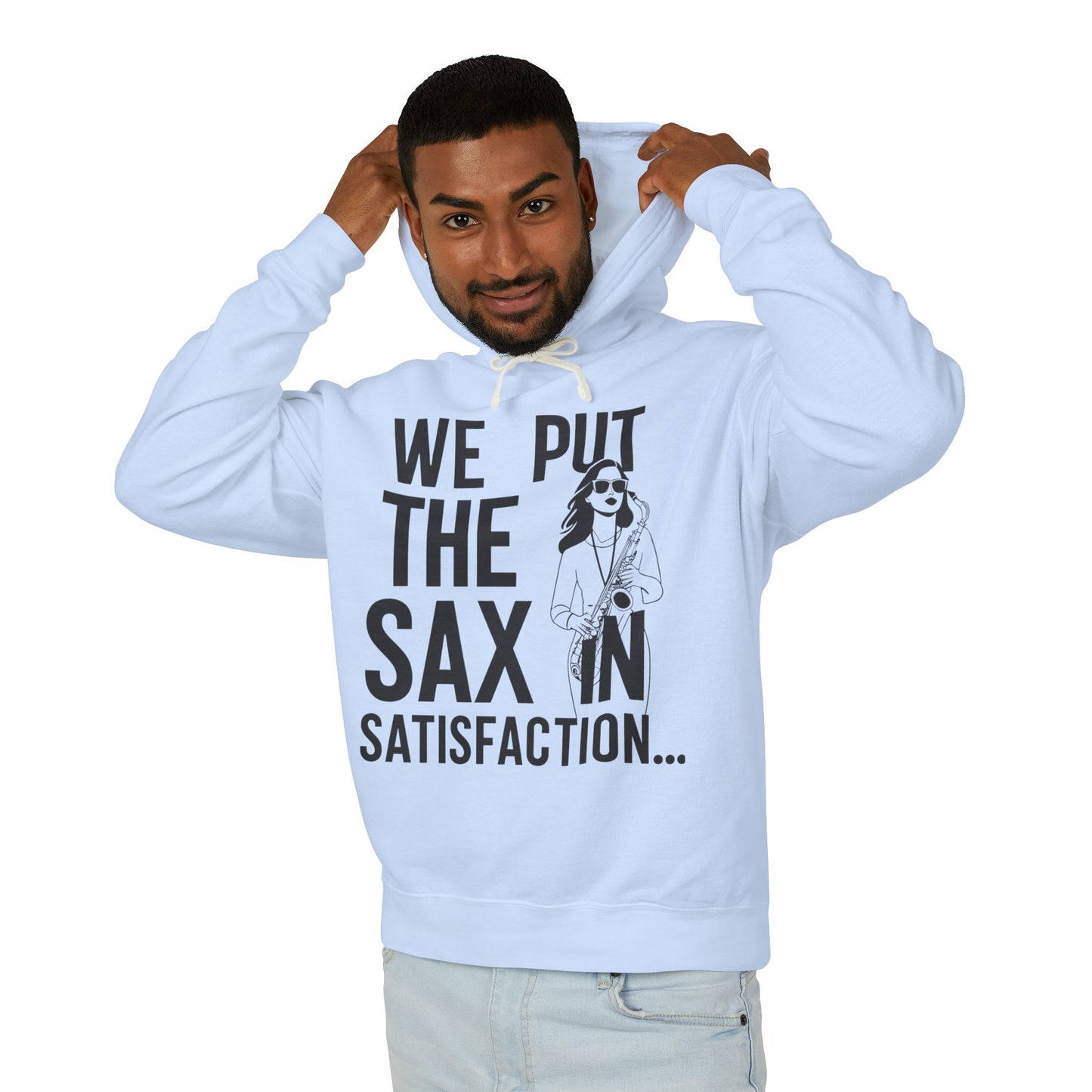 "Sax In Satisfaction" Unisex Lightweight Hooded Sweatshirt