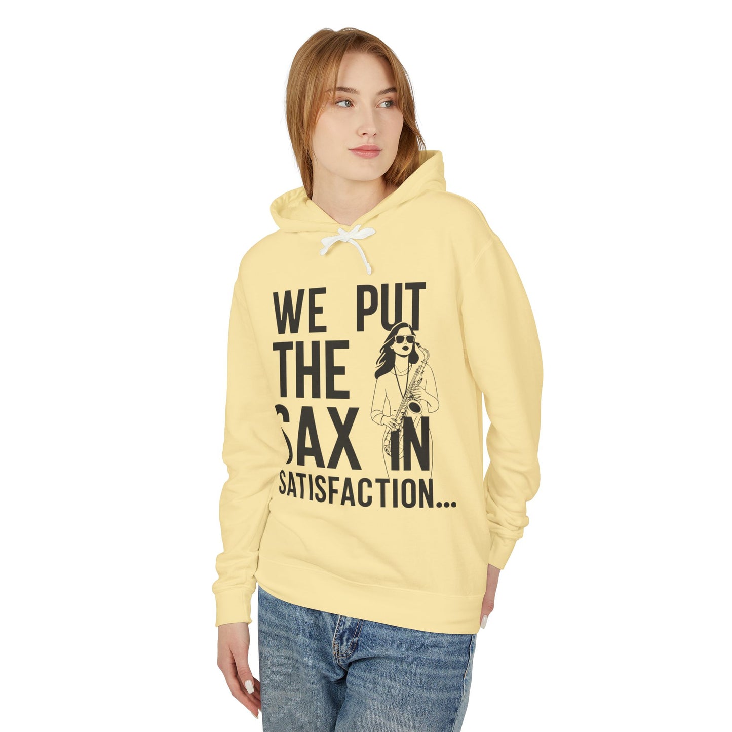 "Sax In Satisfaction" Unisex Lightweight Hooded Sweatshirt