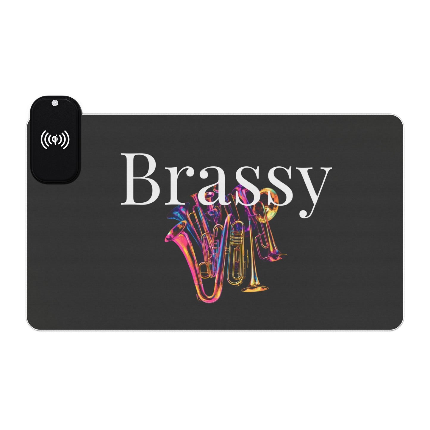 "Brassy" LED Gaming Mouse Pad, Wireless Charging