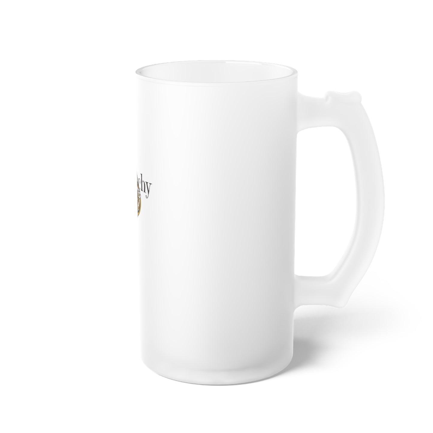 "French Horn" Frosted Glass Beer Mug