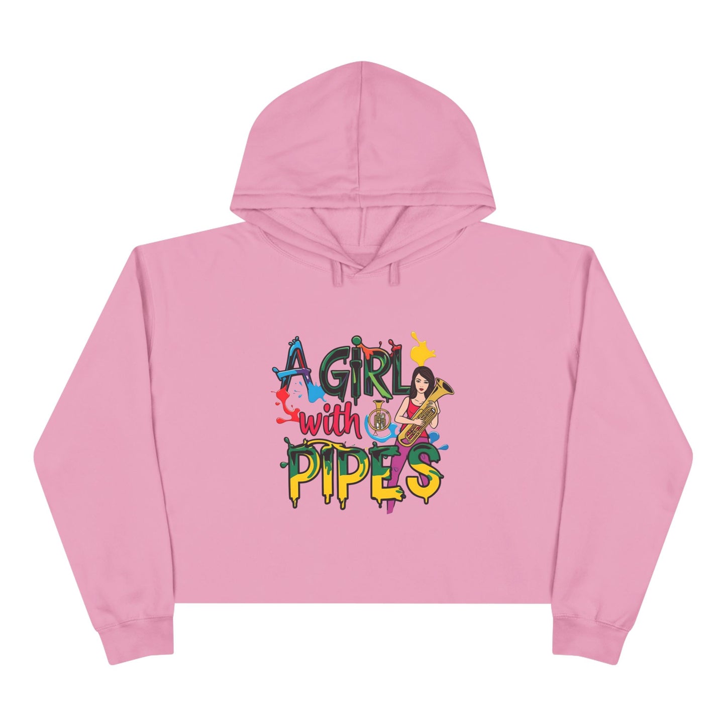 "A Girl with Pipes" Crop Hoodie