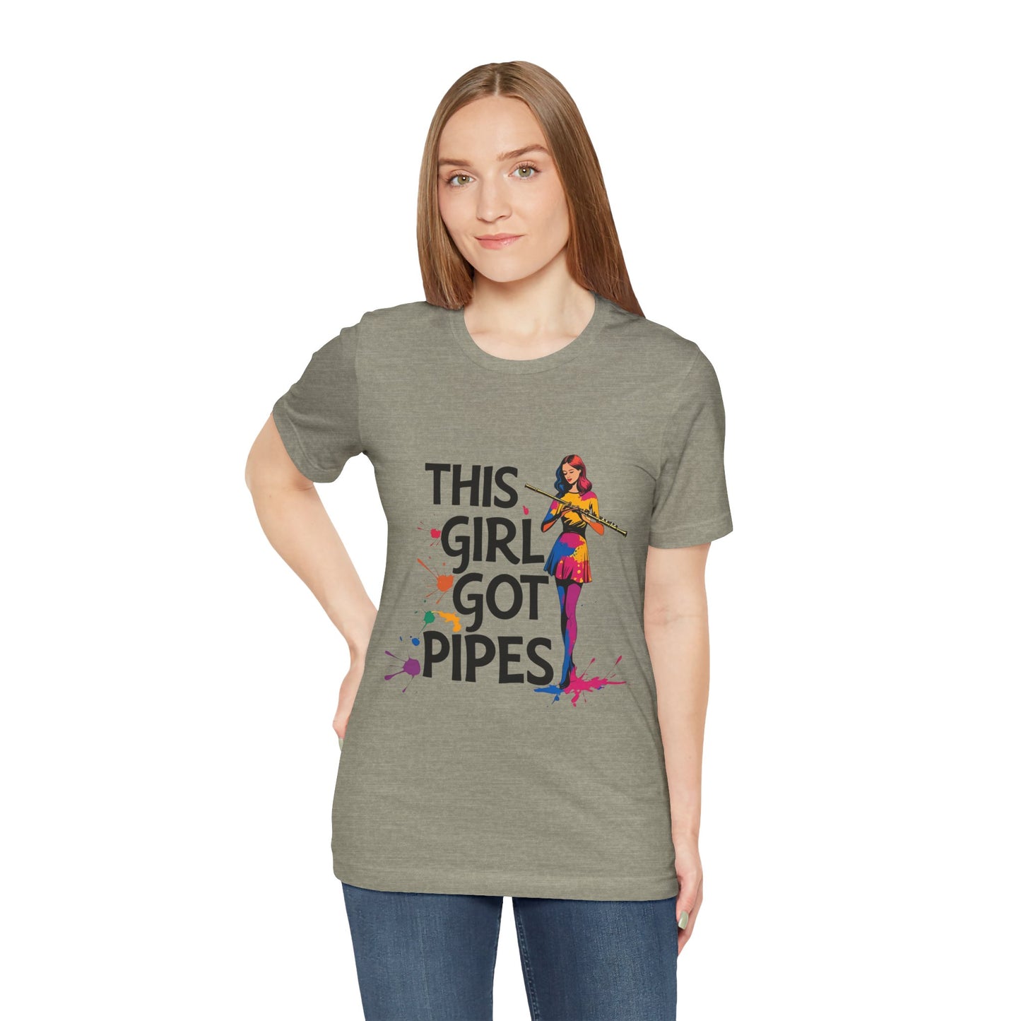 "This Girl Got Pipes" Flute Girl Unisex Tee