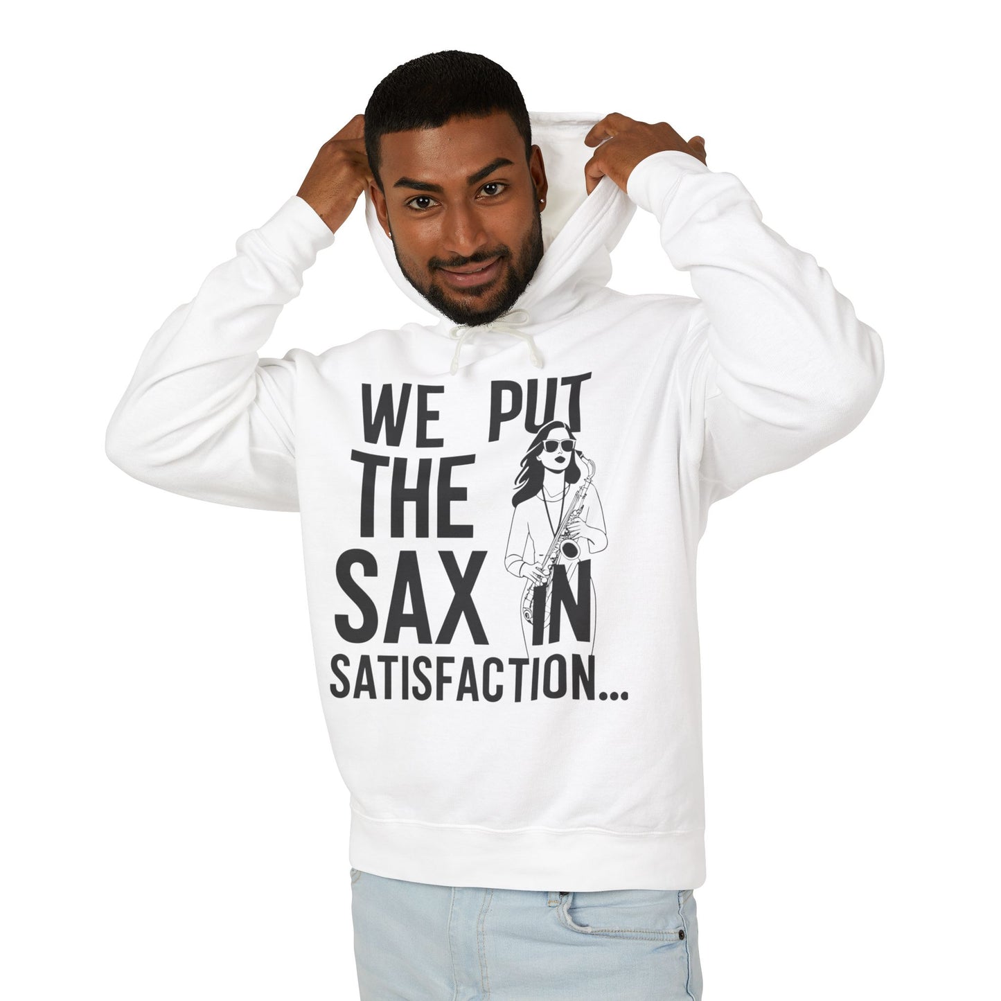 "Sax In Satisfaction" Unisex Lightweight Hooded Sweatshirt