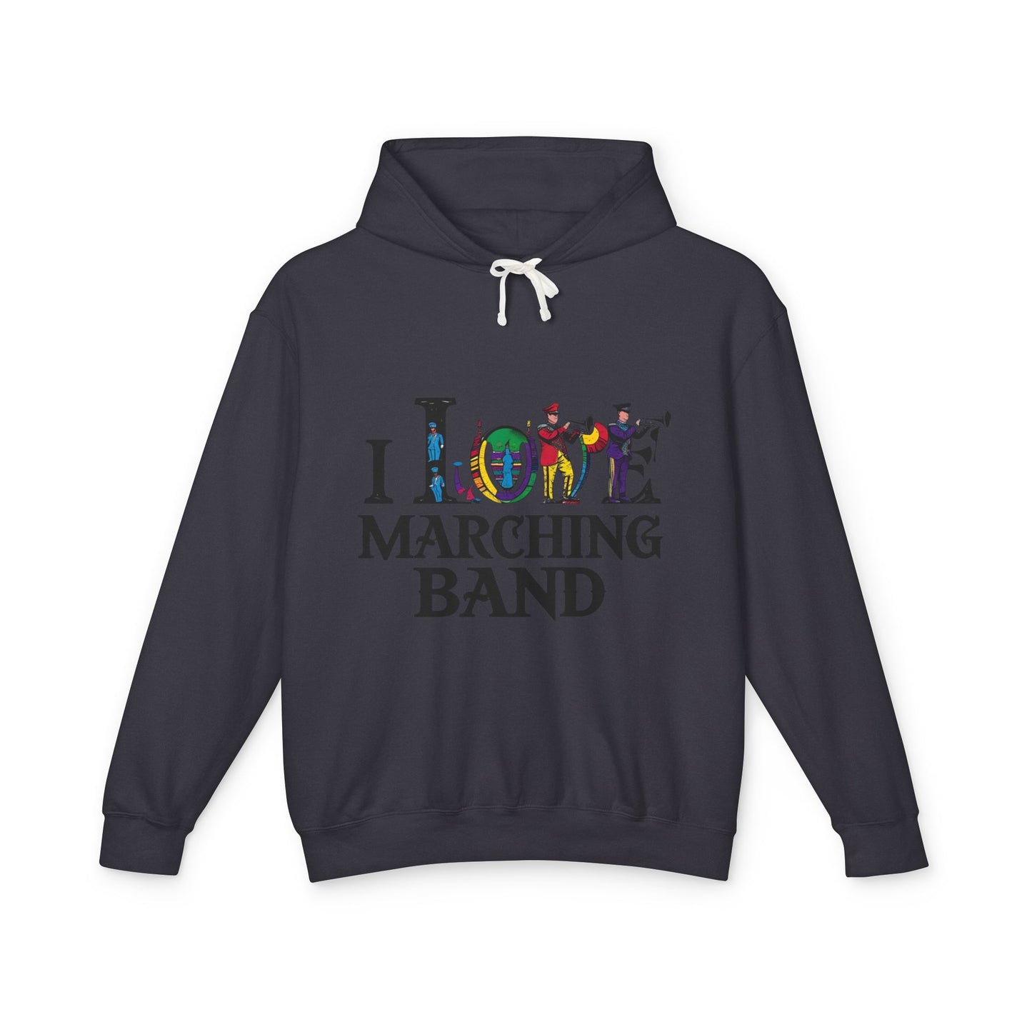 "I Love Marching Band" Unisex Lightweight Hoodie