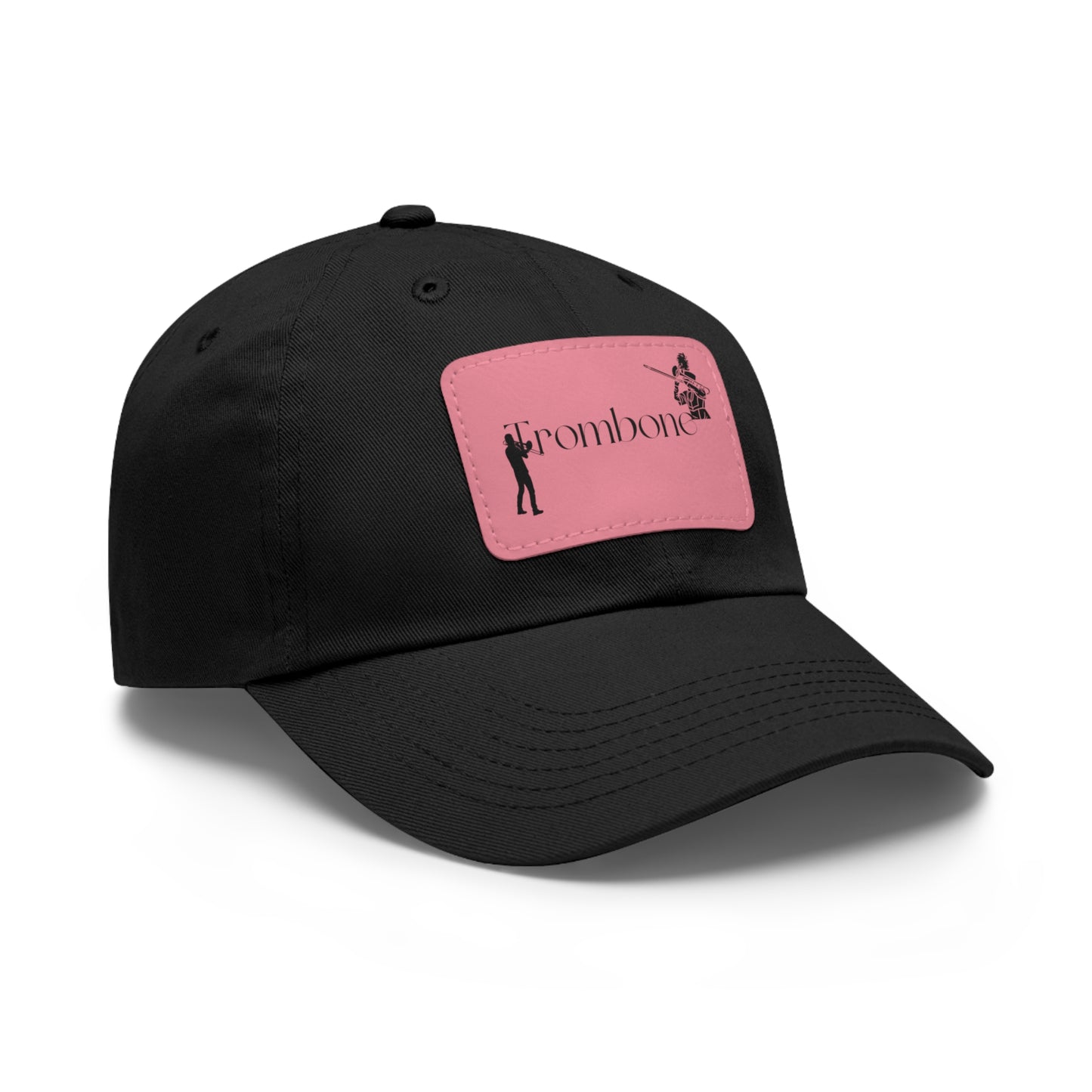 "Trombone" Dad Hat with Leather Patch (Rectangle)