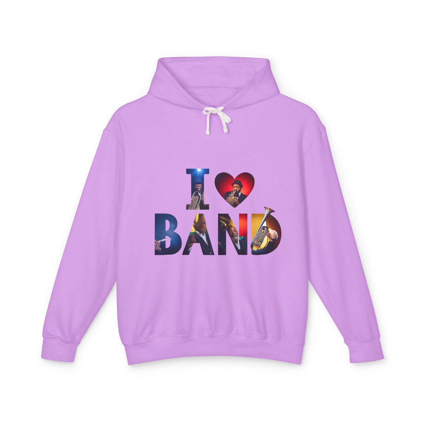 I Love Band Unisex Lightweight Hooded Sweatshirt