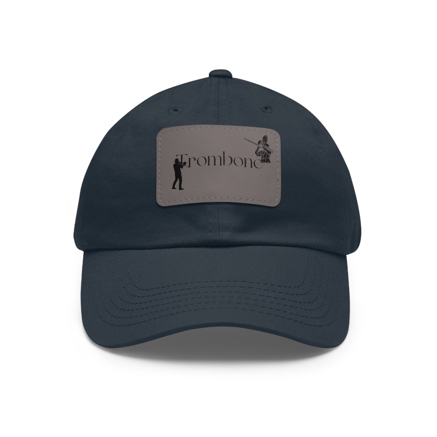 "Trombone" Dad Hat with Leather Patch (Rectangle)