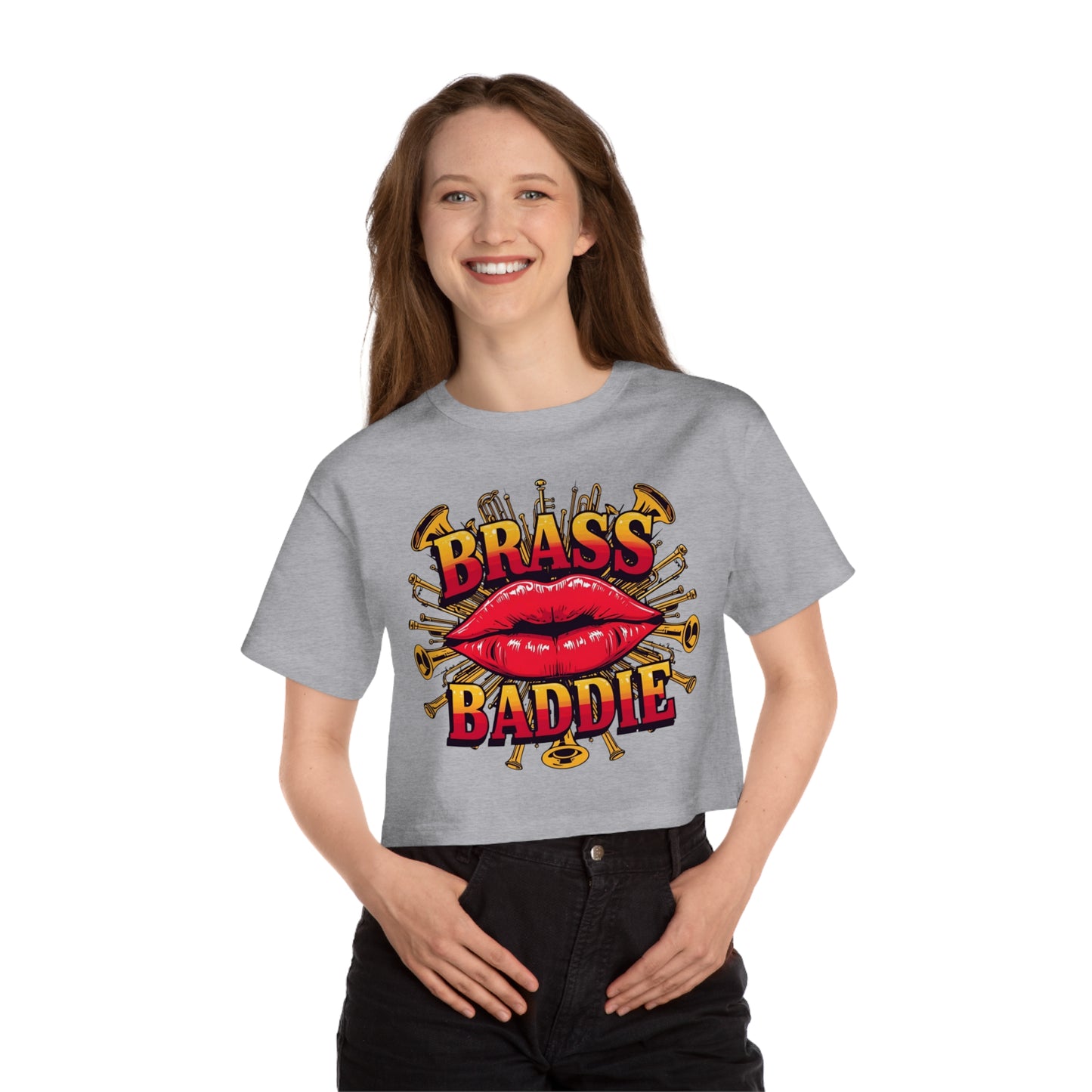 "Brass Baddie" Vintage Champion Cropped T-Shirt