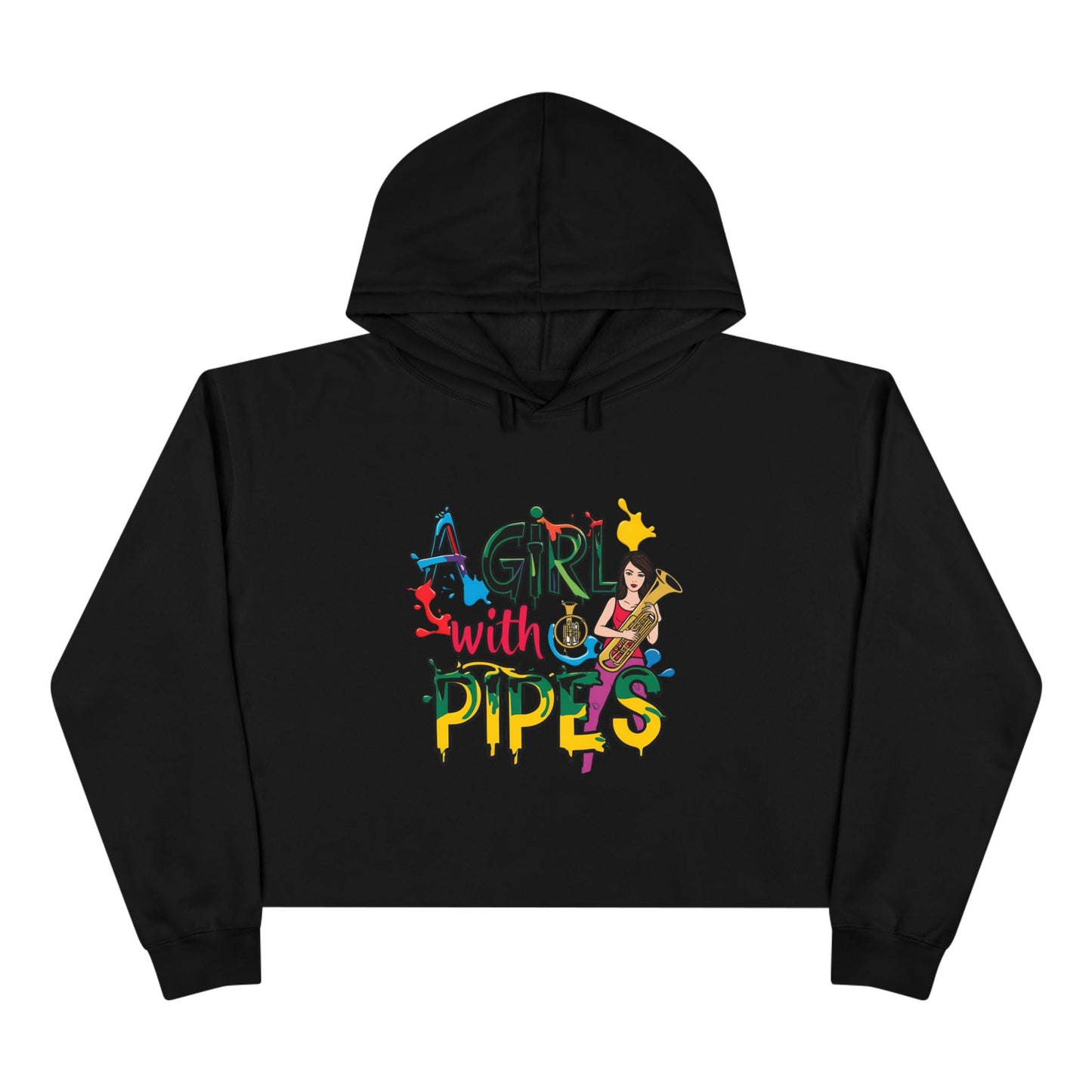 "A Girl with Pipes" Crop Hoodie