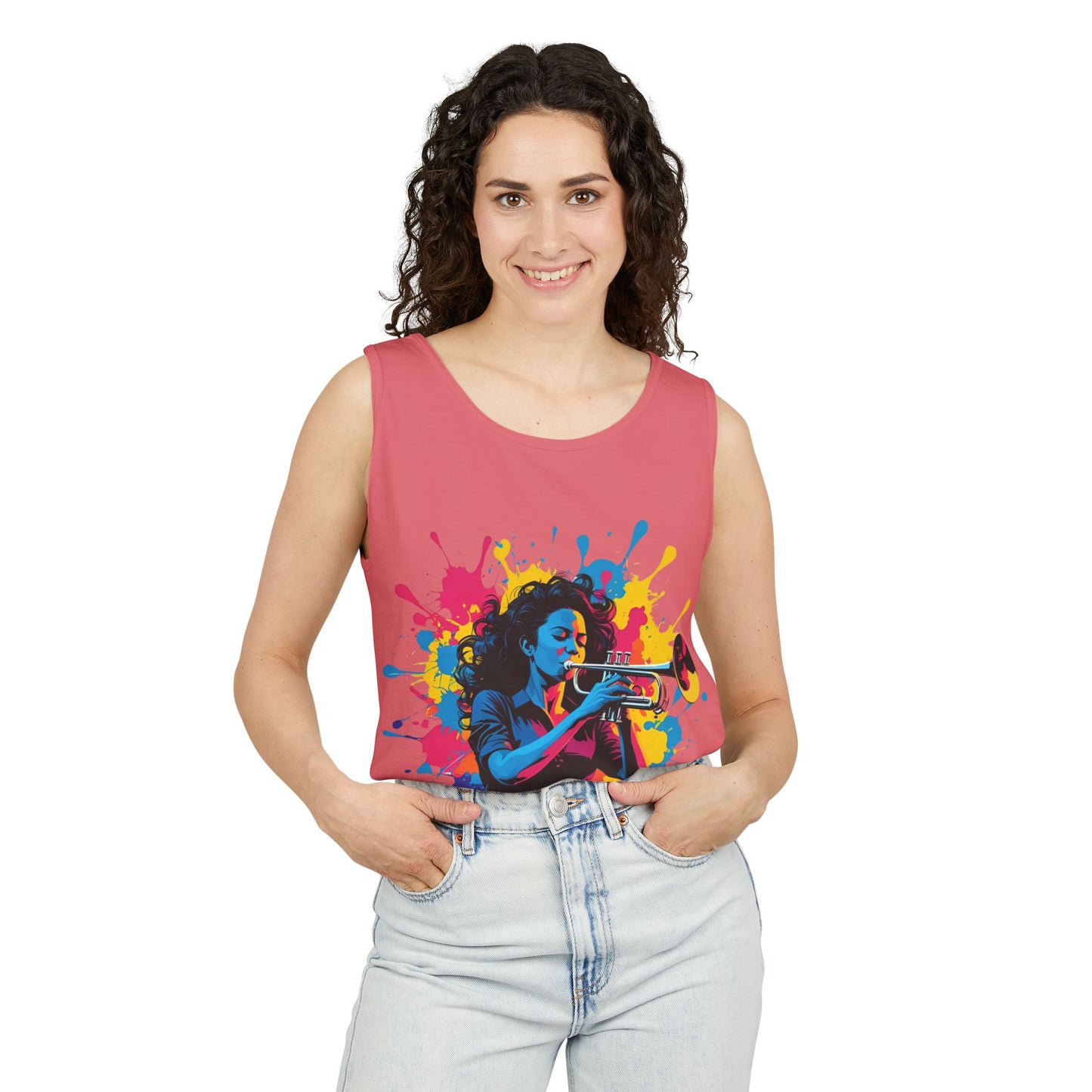 Vibrant Trumpet Musician Tank Top
