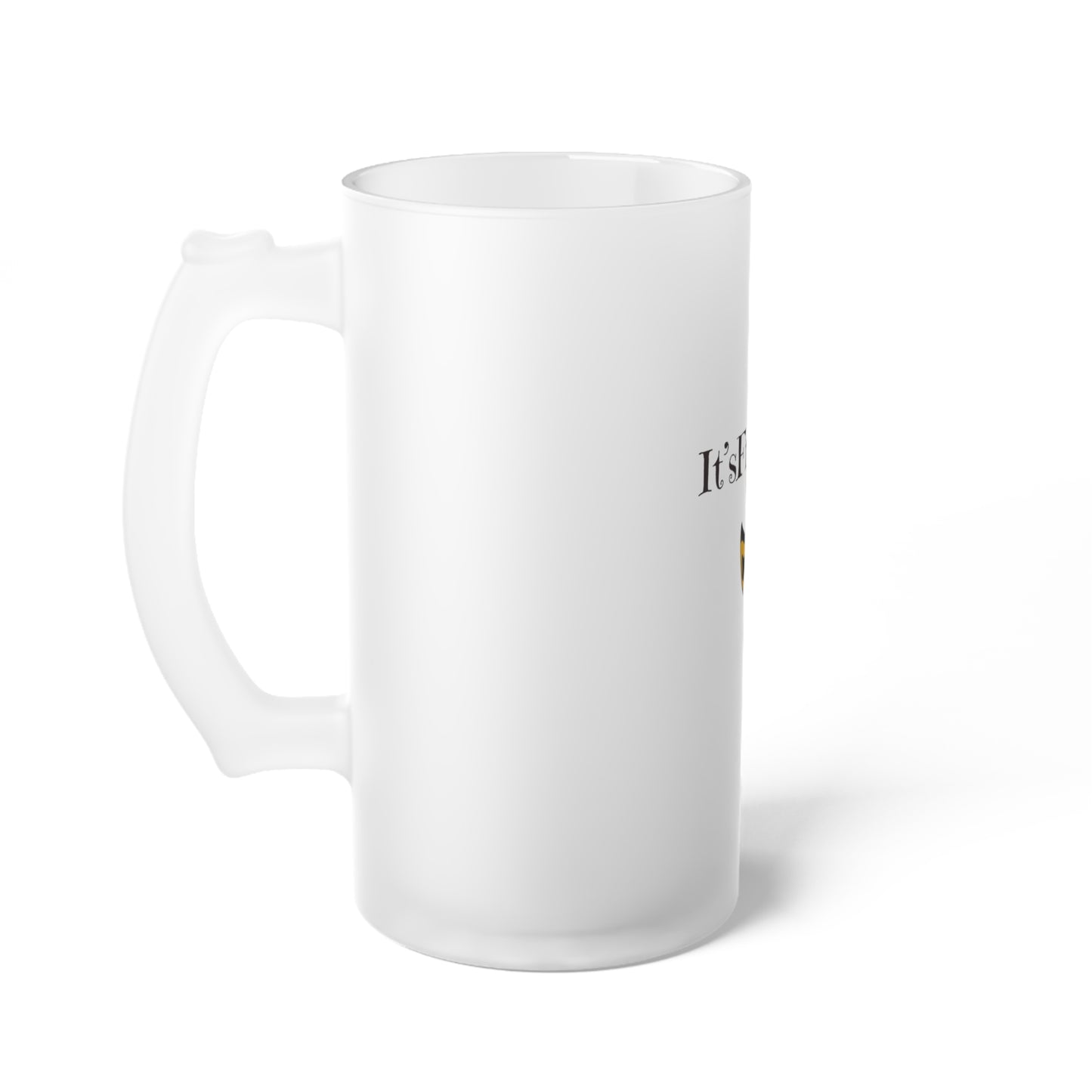 "French Horn" Frosted Glass Beer Mug