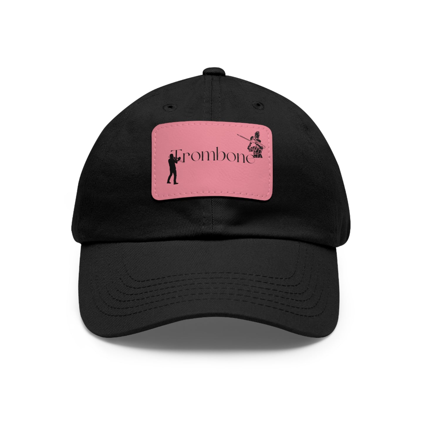 "Trombone" Dad Hat with Leather Patch (Rectangle)