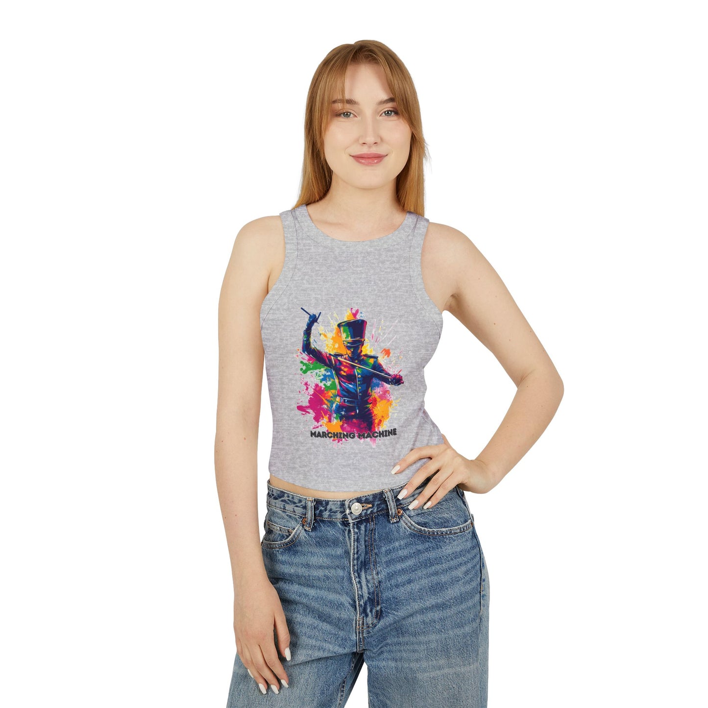"Marching Machine" Women's Micro Rib Racer Tank Top