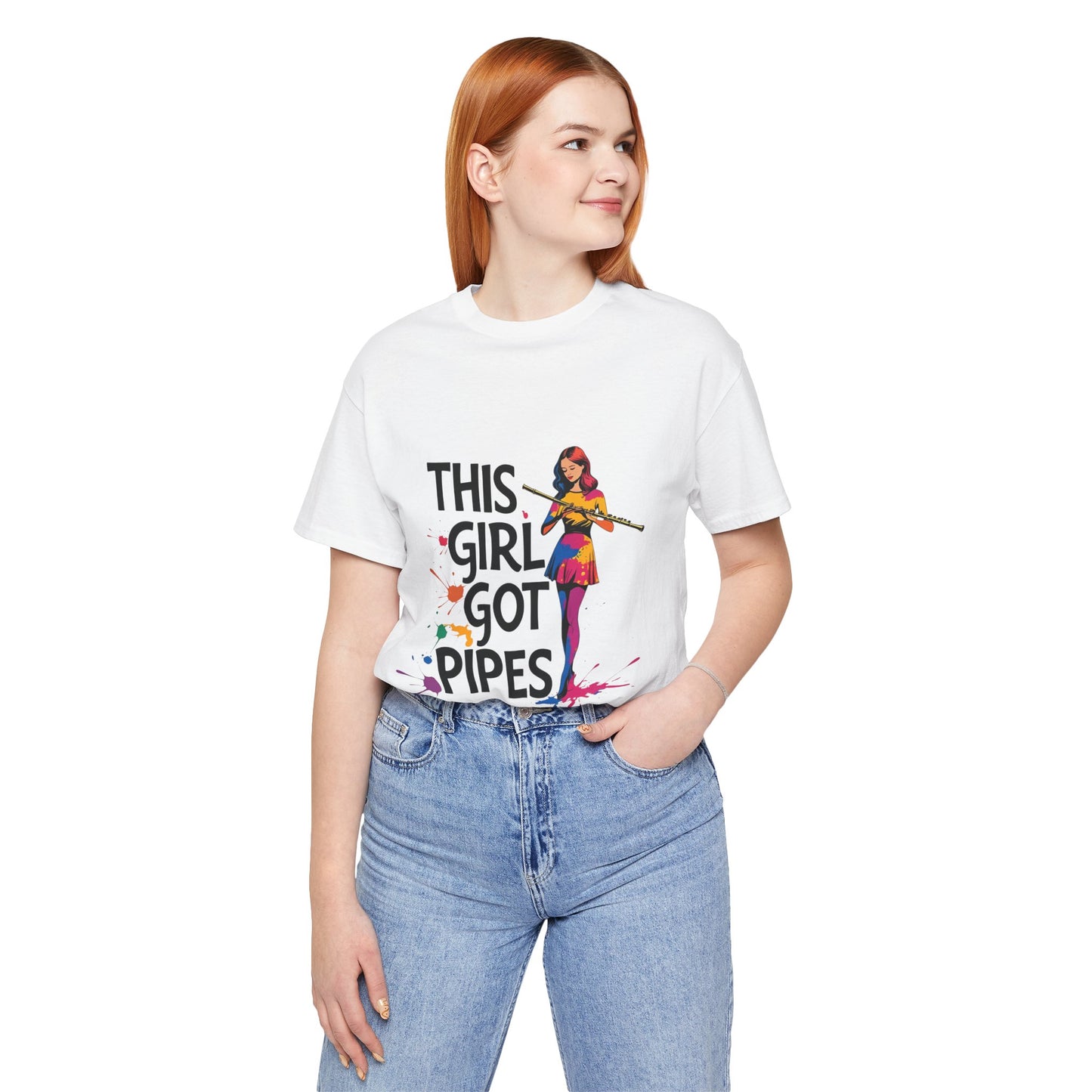 "This Girl Got Pipes" Flute Girl Unisex Tee
