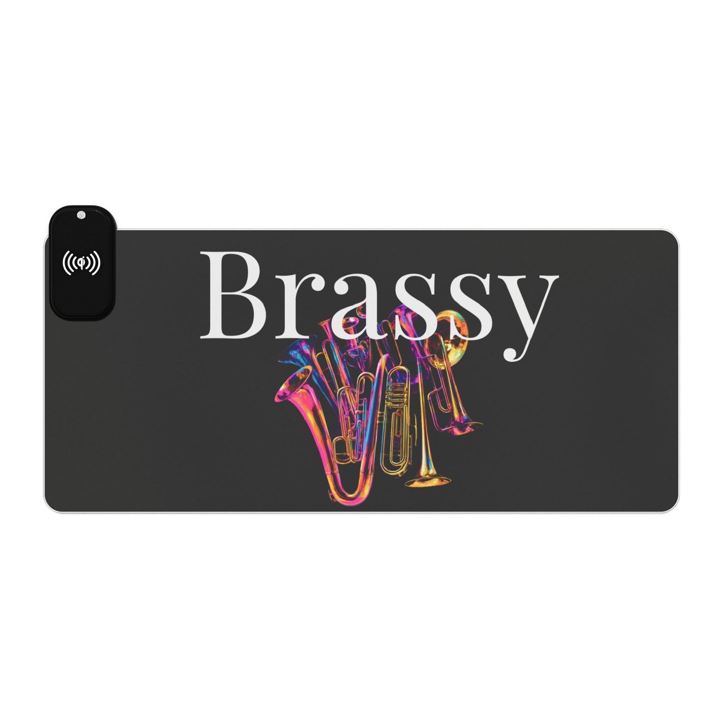 "Brassy" LED Gaming Mouse Pad, Wireless Charging