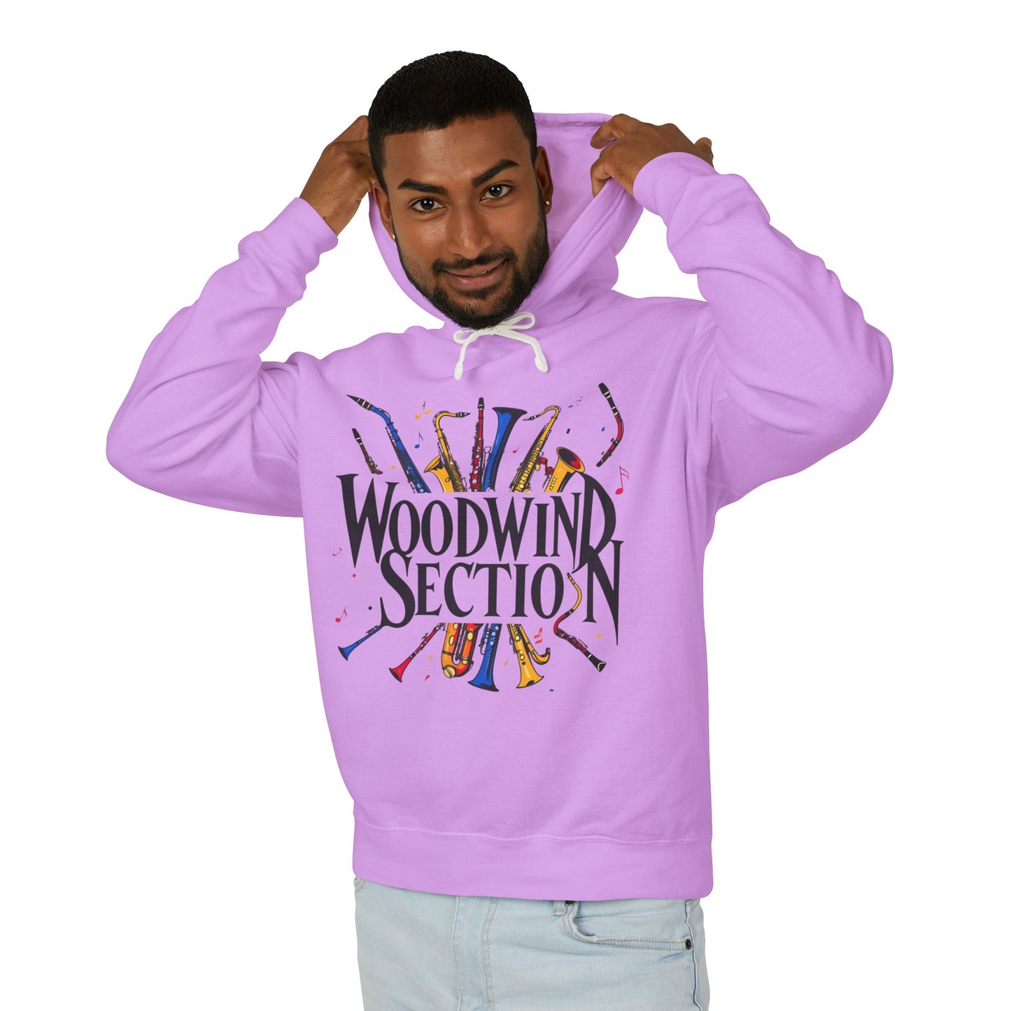 "Woodwind Section" Hooded Unisex Lightweight Sweatshirt