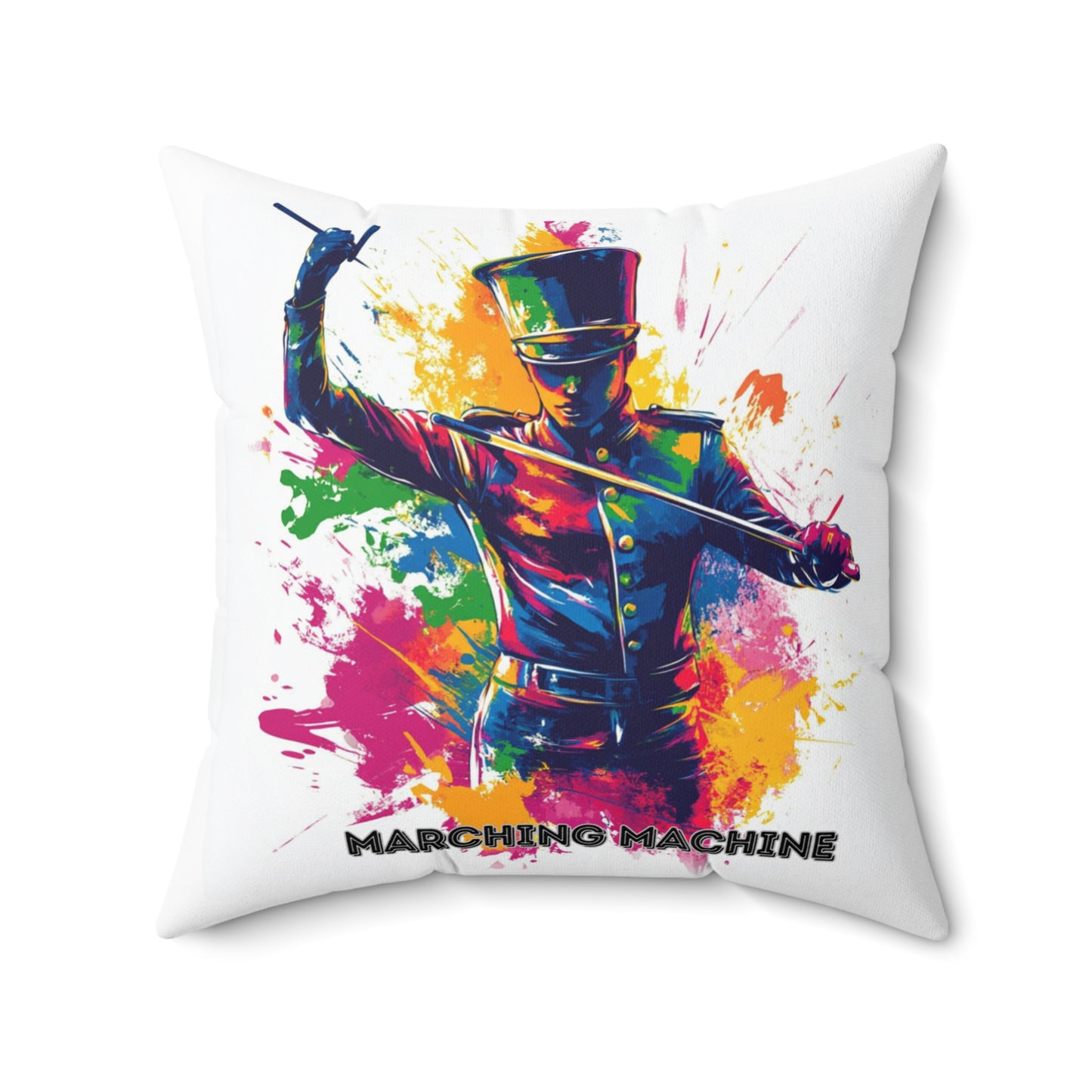 "Marching Machine" Spun Polyester Square Pillow