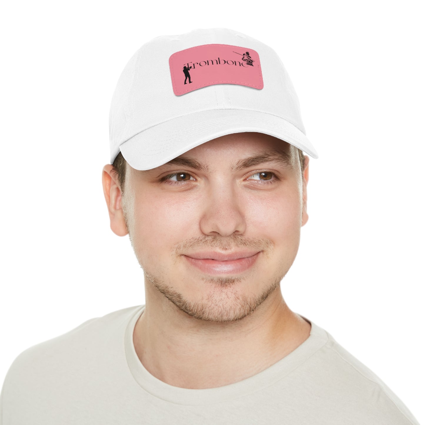 "Trombone" Dad Hat with Leather Patch (Rectangle)