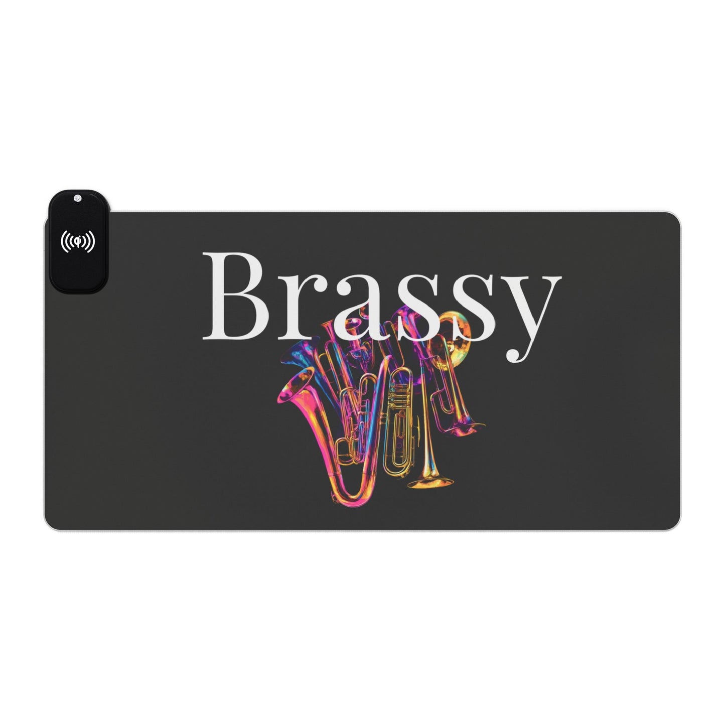 "Brassy" LED Gaming Mouse Pad, Wireless Charging