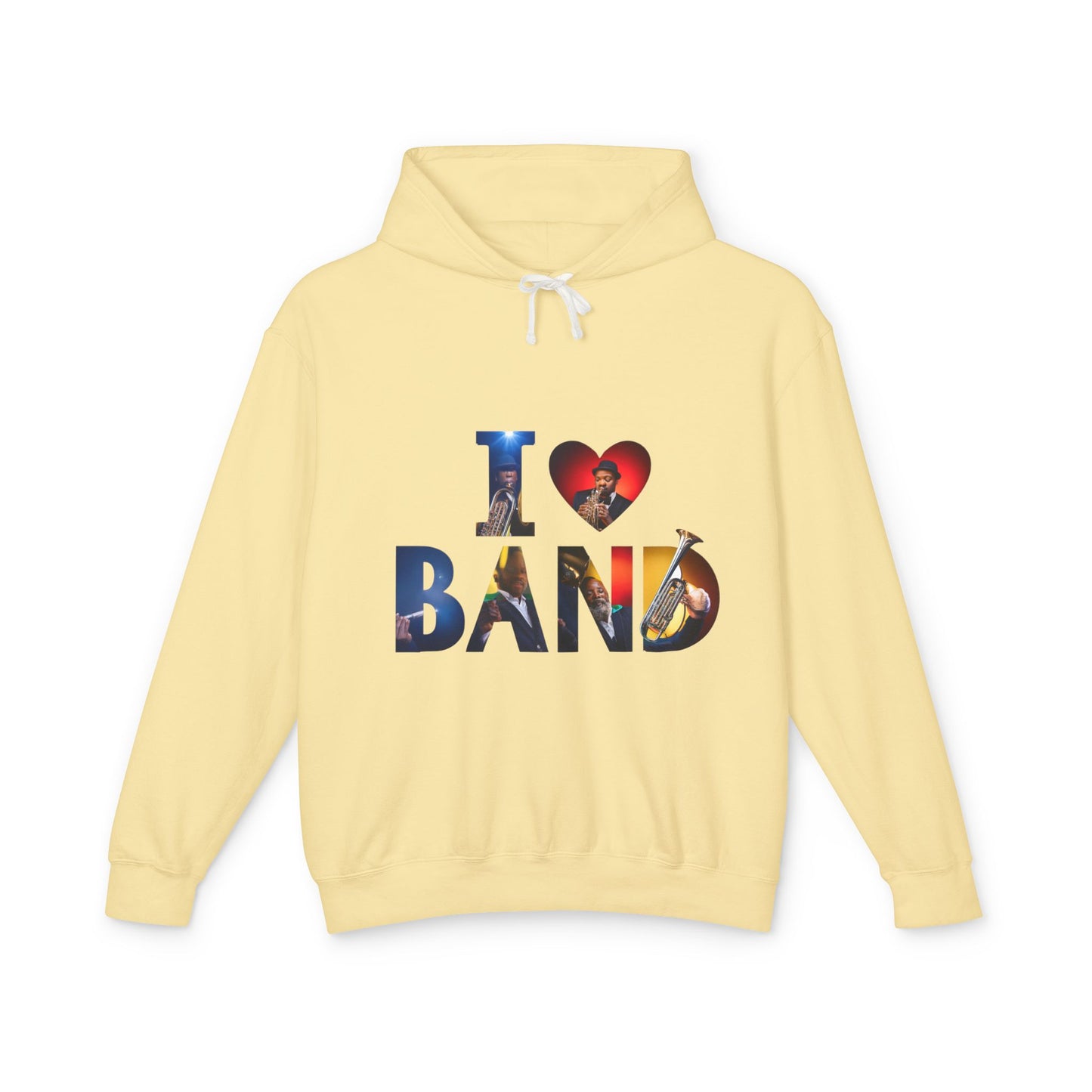 I Love Band Unisex Lightweight Hooded Sweatshirt