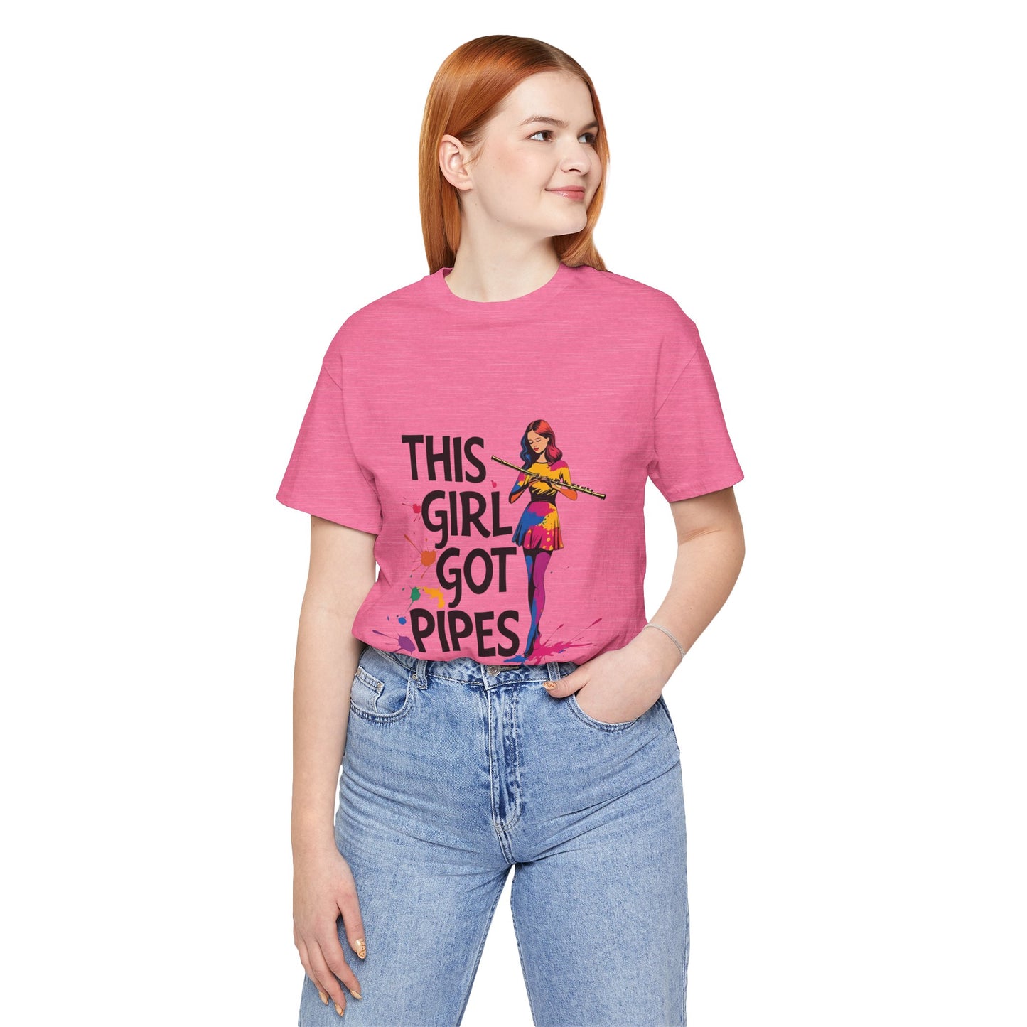 "This Girl Got Pipes" Flute Girl Unisex Tee