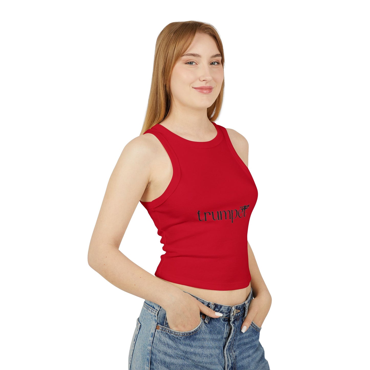 "Trumpet" Women's Micro Rib Racer Tank Top