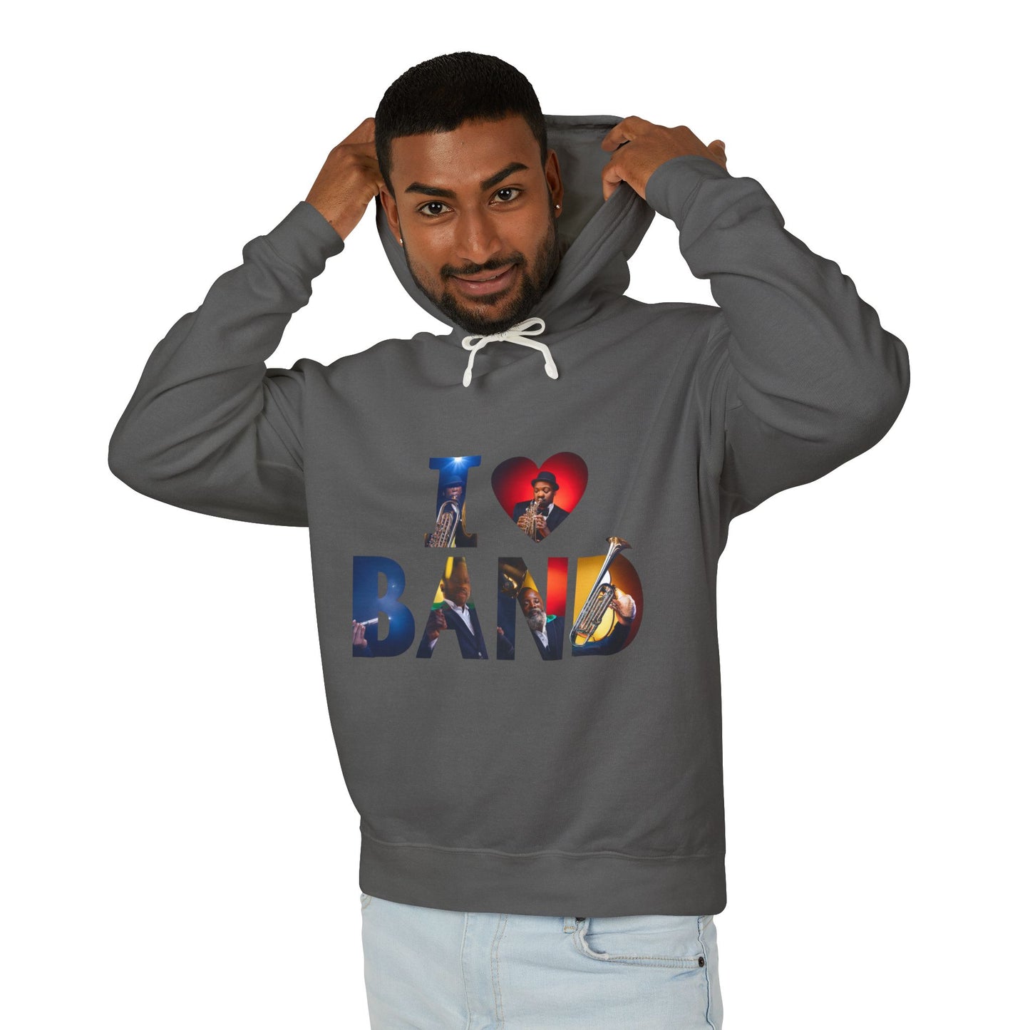 I Love Band Unisex Lightweight Hooded Sweatshirt