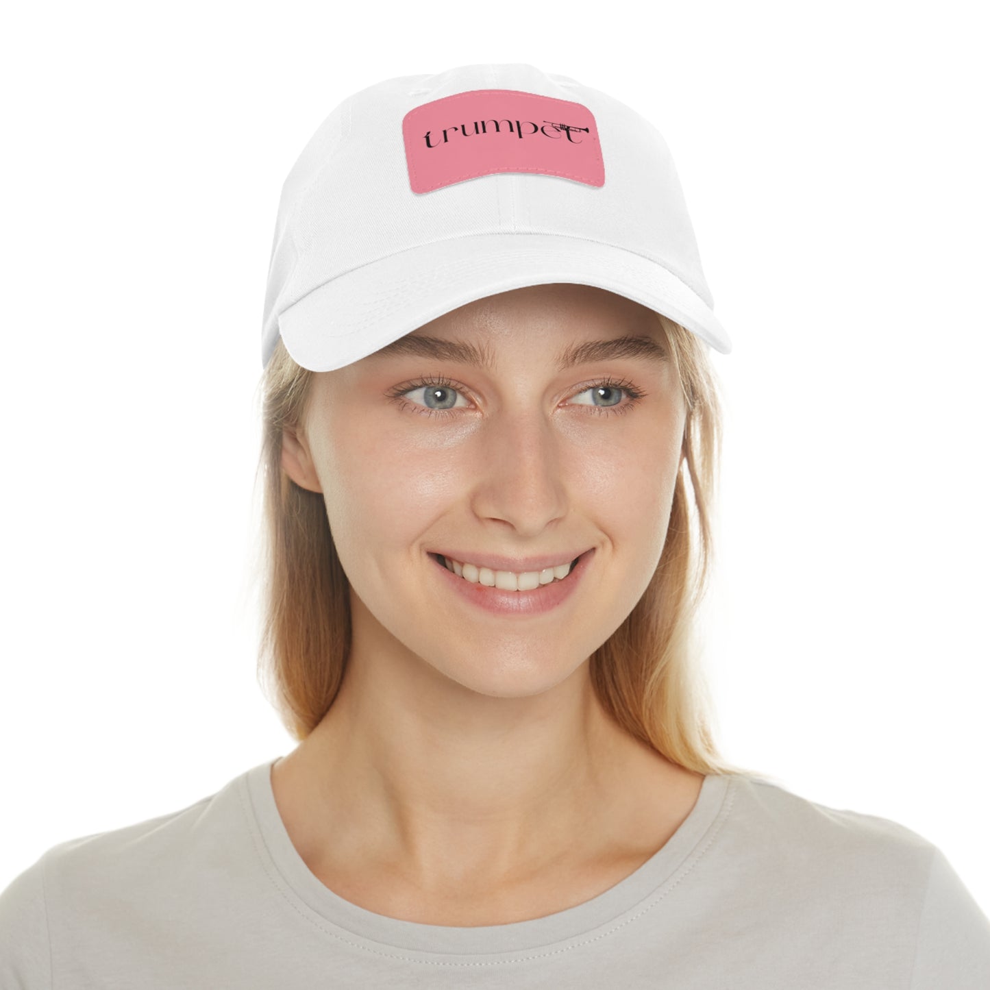 "Trumpet" Dad Hat with Leather Patch (Rectangle)