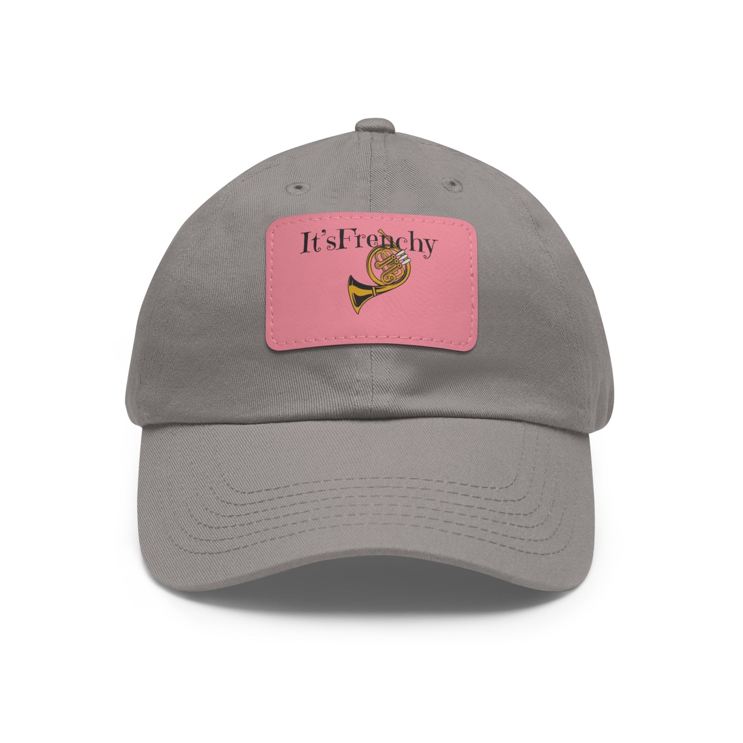 "French Horn" Dad Hat with Leather Patch (Rectangle)