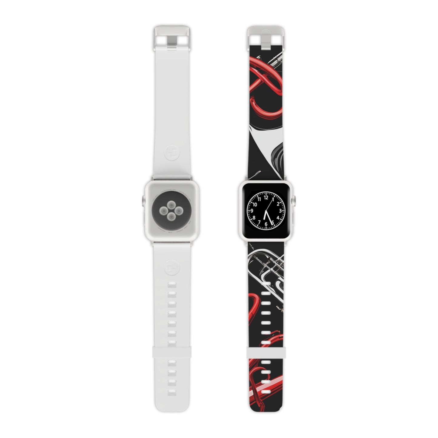 "Red and Silver Brass" Watch Band for Apple Watch