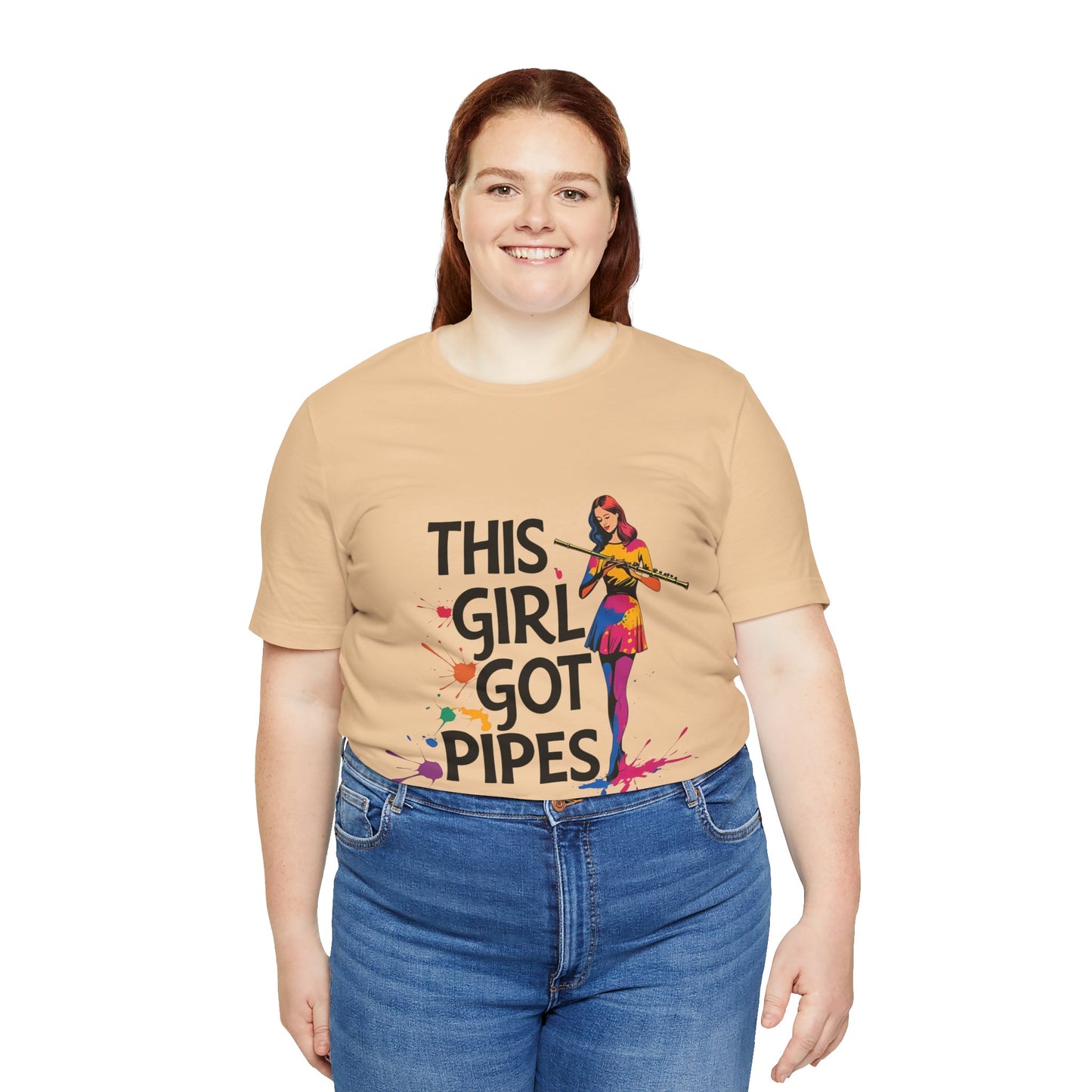 "This Girl Got Pipes" Flute Girl Unisex Tee