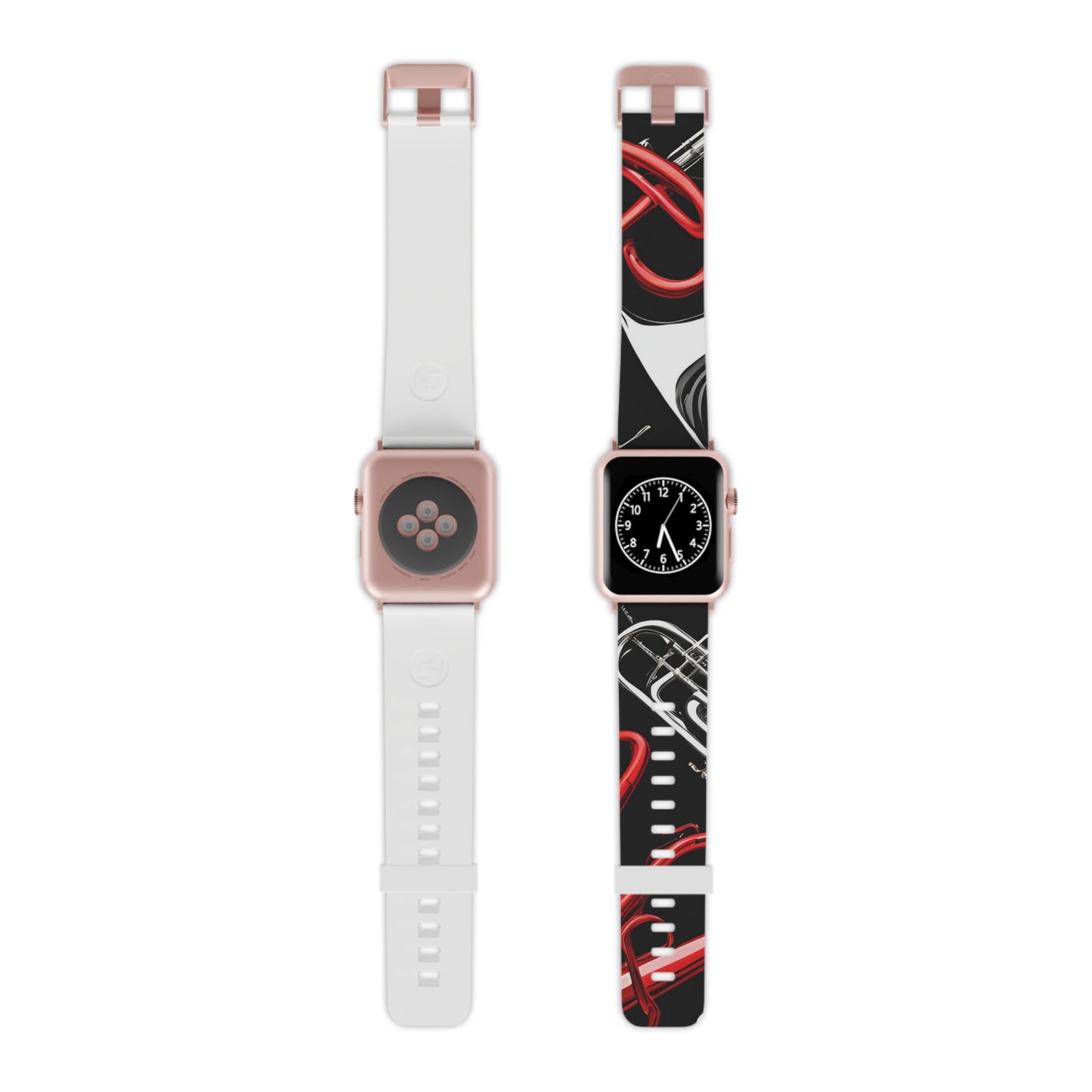 "Red and Silver Brass" Watch Band for Apple Watch