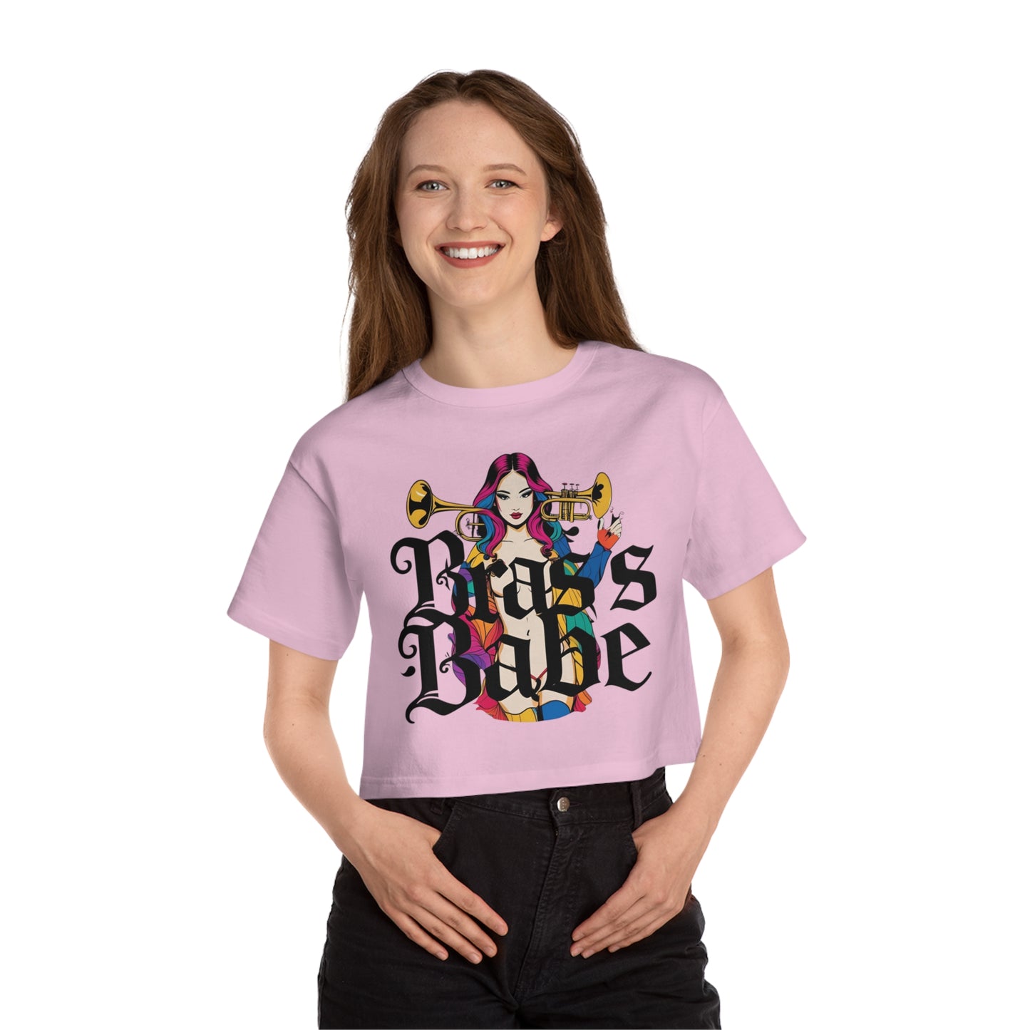 "Brass Babe" Champion Cropped T-Shirt