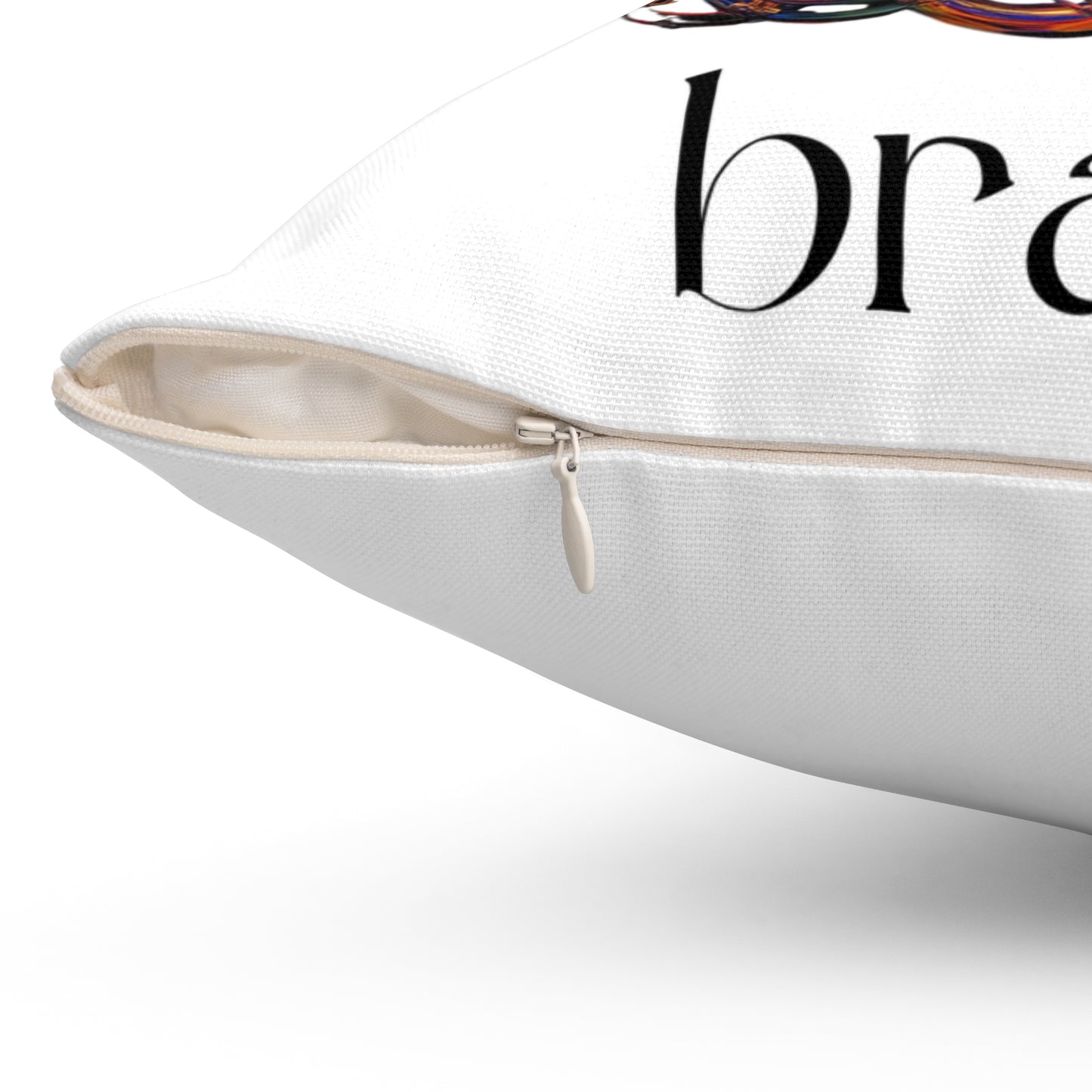 Brass Spun Polyester Square Pillow