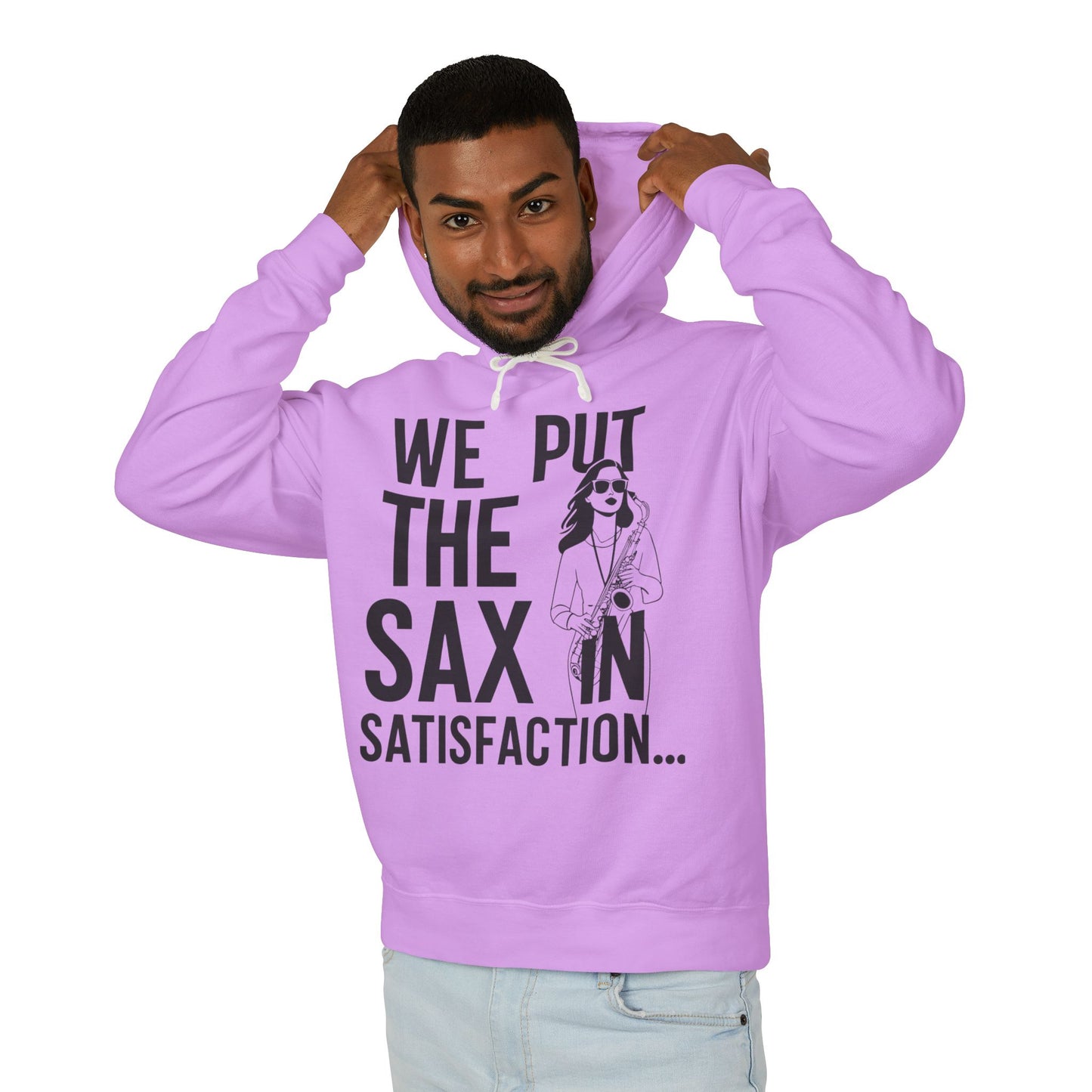 "Sax In Satisfaction" Unisex Lightweight Hooded Sweatshirt
