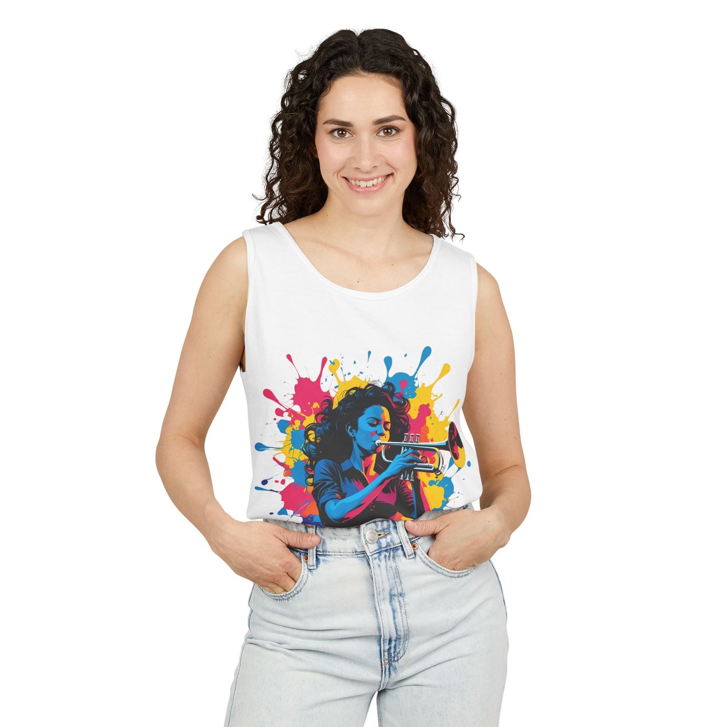 Vibrant Trumpet Musician Tank Top