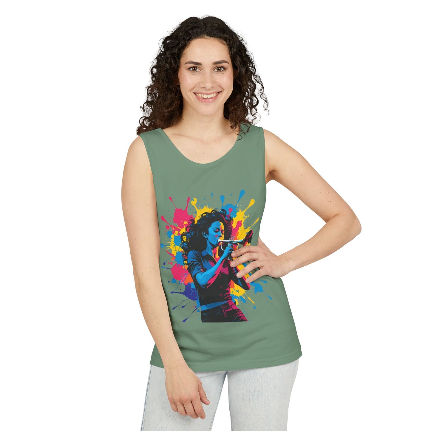 Vibrant Trumpet Musician Tank Top