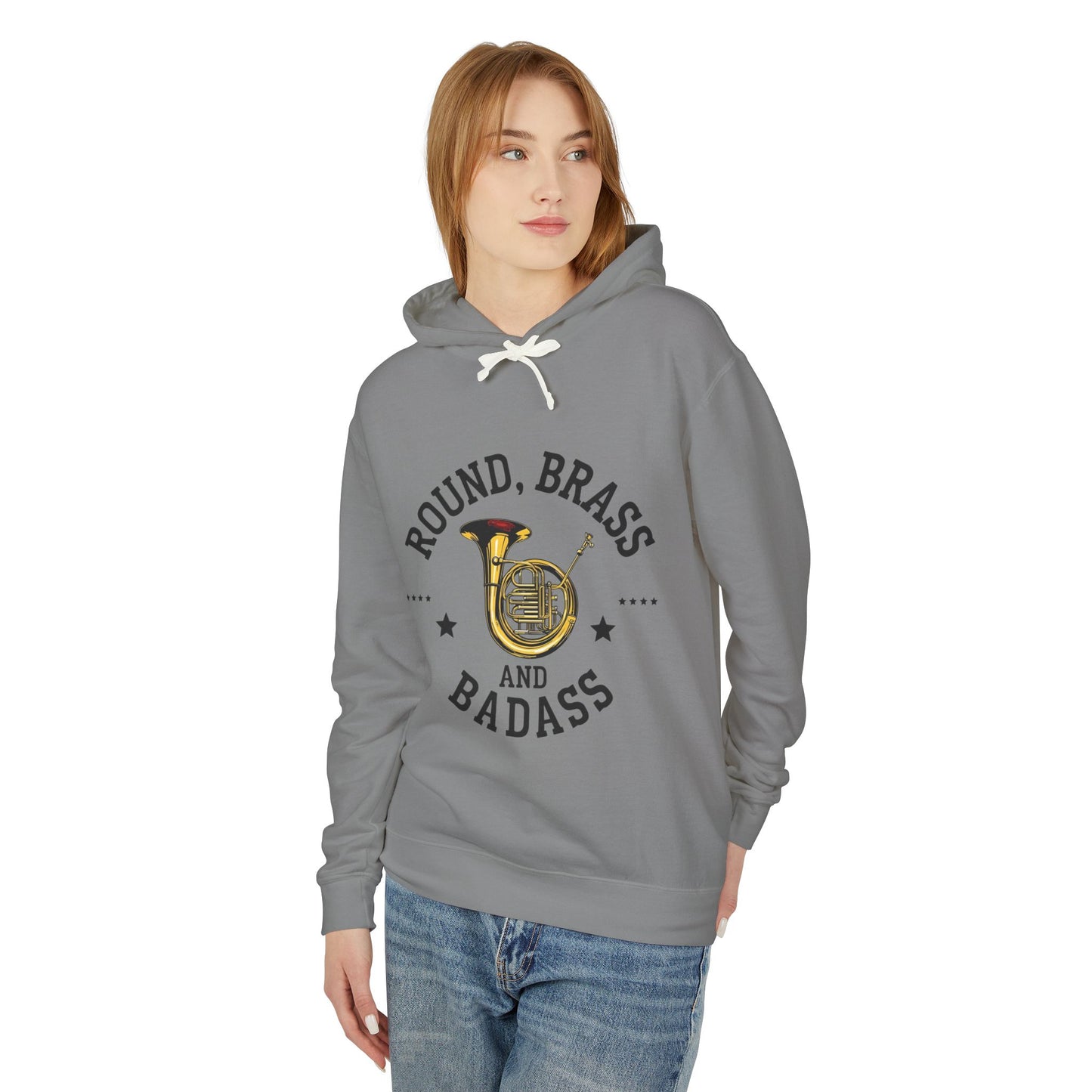 "French Horn" Round, Brass and Badass Unisex Lightweight Hoodie